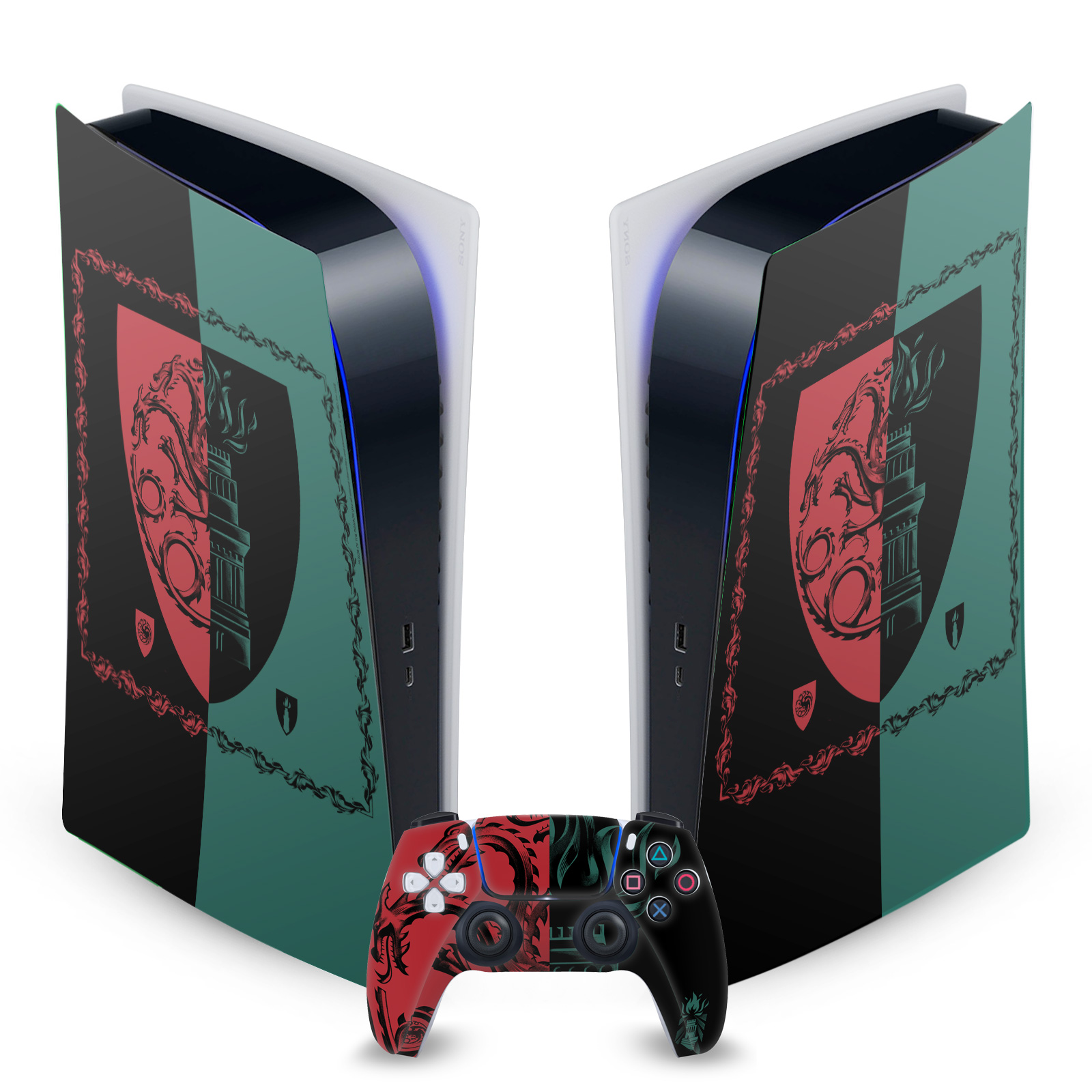 HOUSE OF THE DRAGON SIGILS CHARACTERS VINYL SKIN SONY PS5 DIGITAL EDITION BUNDLE