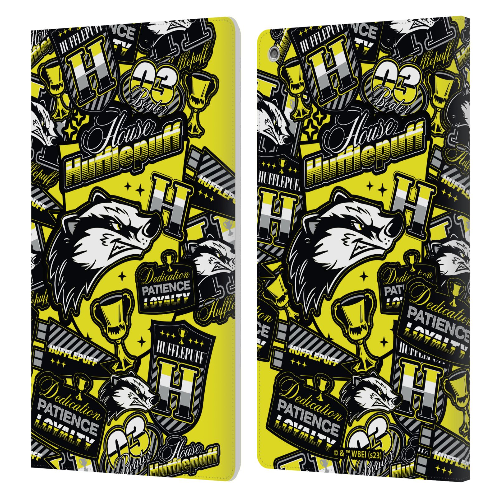 OFFICIAL HARRY POTTER BADGE UP LEATHER BOOK WALLET CASE COVER FOR AMAZON FIRE - Picture 9 of 11