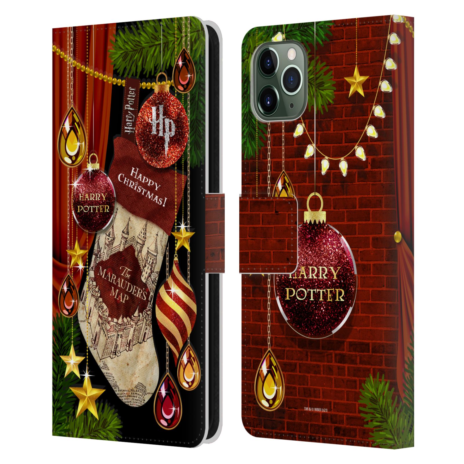 HARRY POTTER ORNEMENTS DE NOËL ÉTUI COQUE EN CUIR POUR APPLE iPHONE TÉLÉPHONES - Photo 9 sur 11