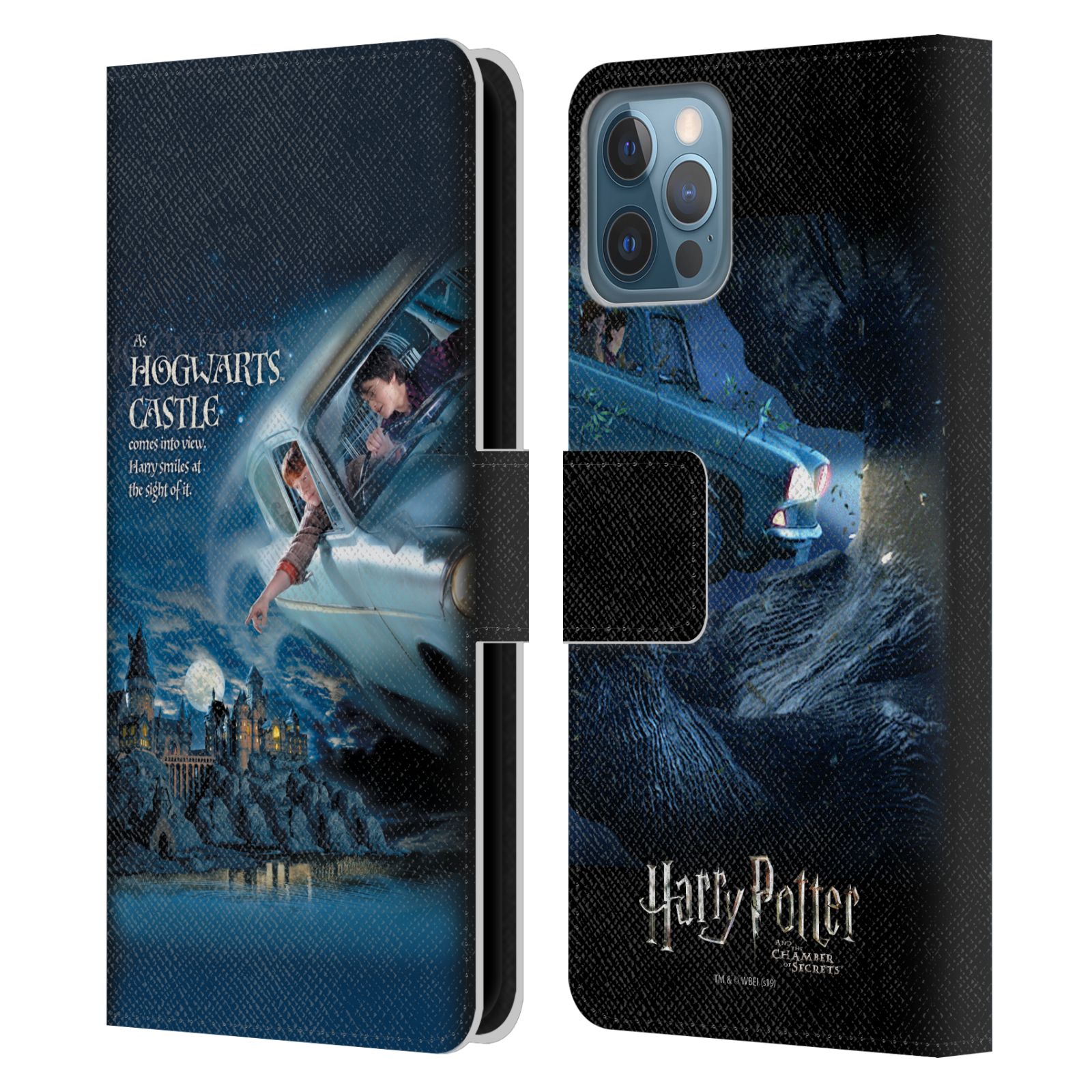 Flying Car Poster Leather Wallet Case for iPhone 12 / 12 Pro