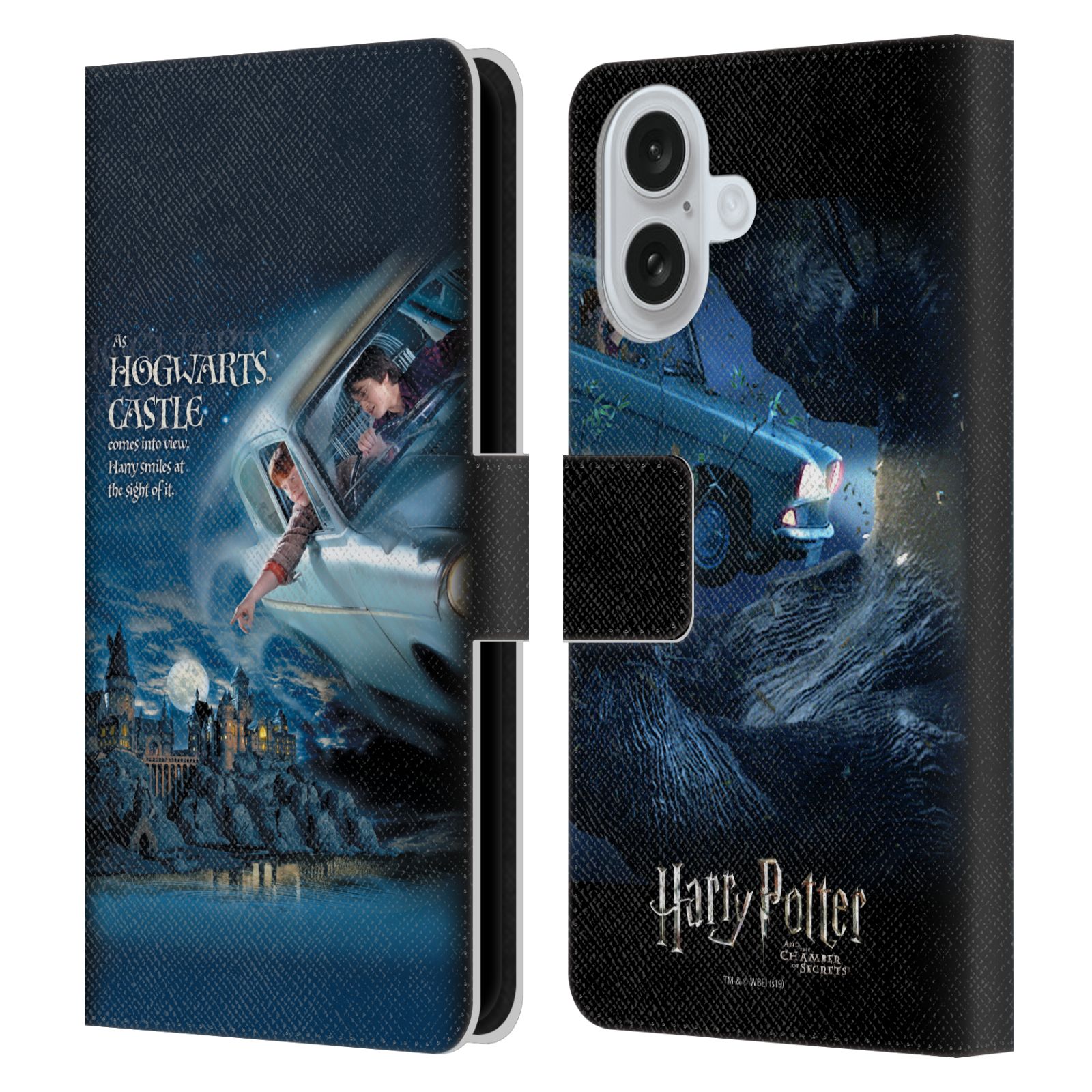 Flying Car Poster Leather Wallet Case for iPhone 16