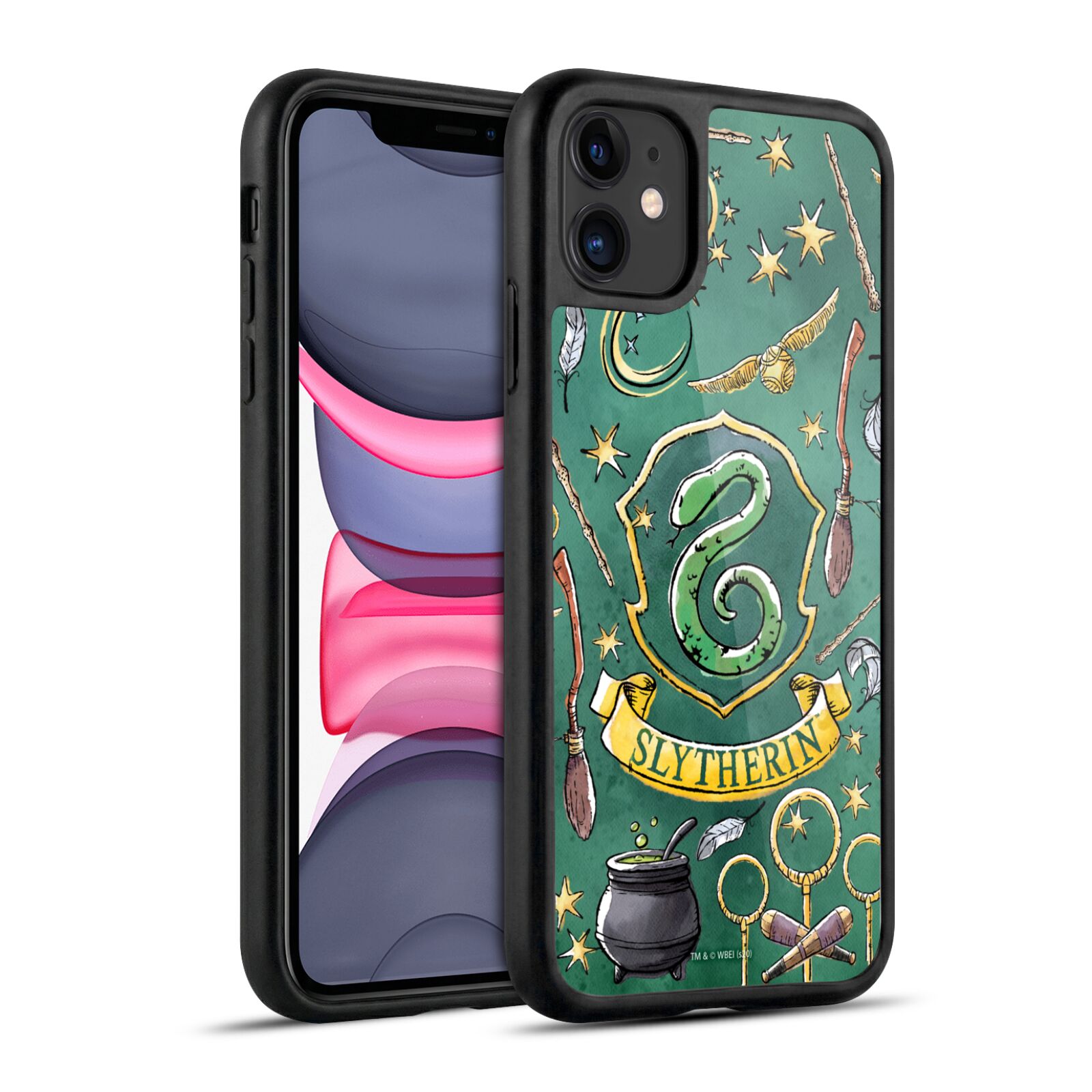 Slytherin Pattern Hard MagSafe Case for iPhone 11