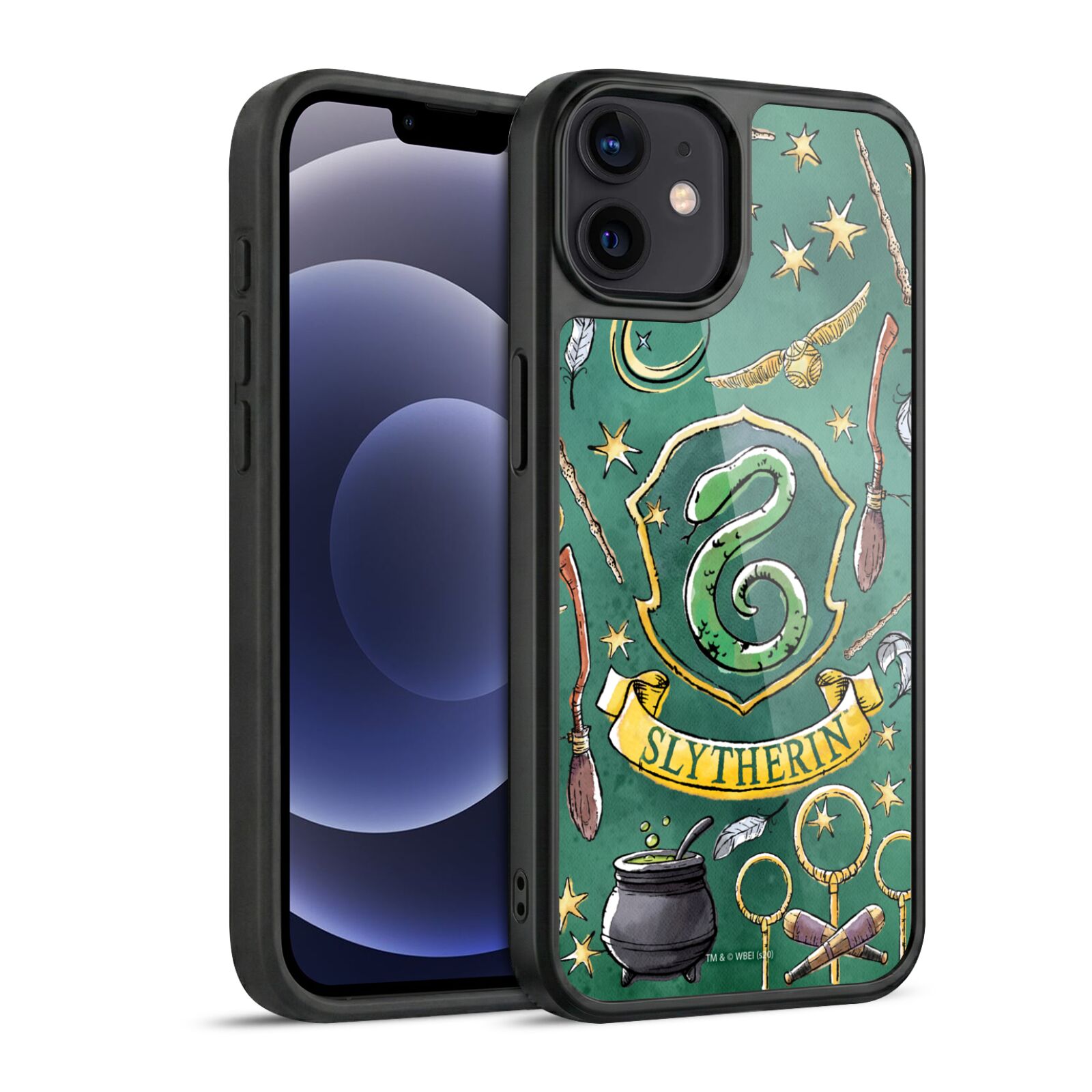 Slytherin Pattern Hard MagSafe Case for iPhone 12 / 12 Pro