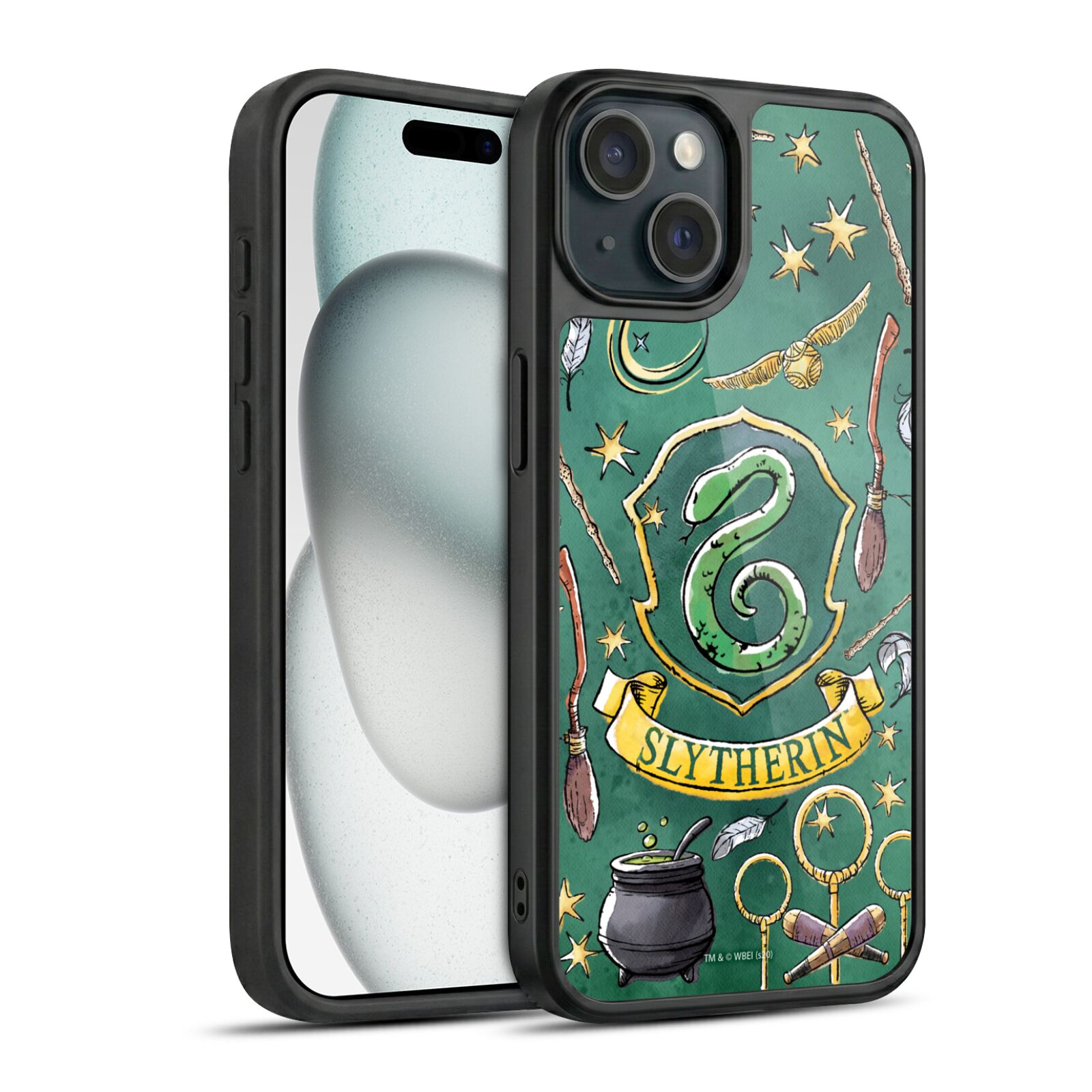 Slytherin Pattern Hard MagSafe Case for iPhone 15