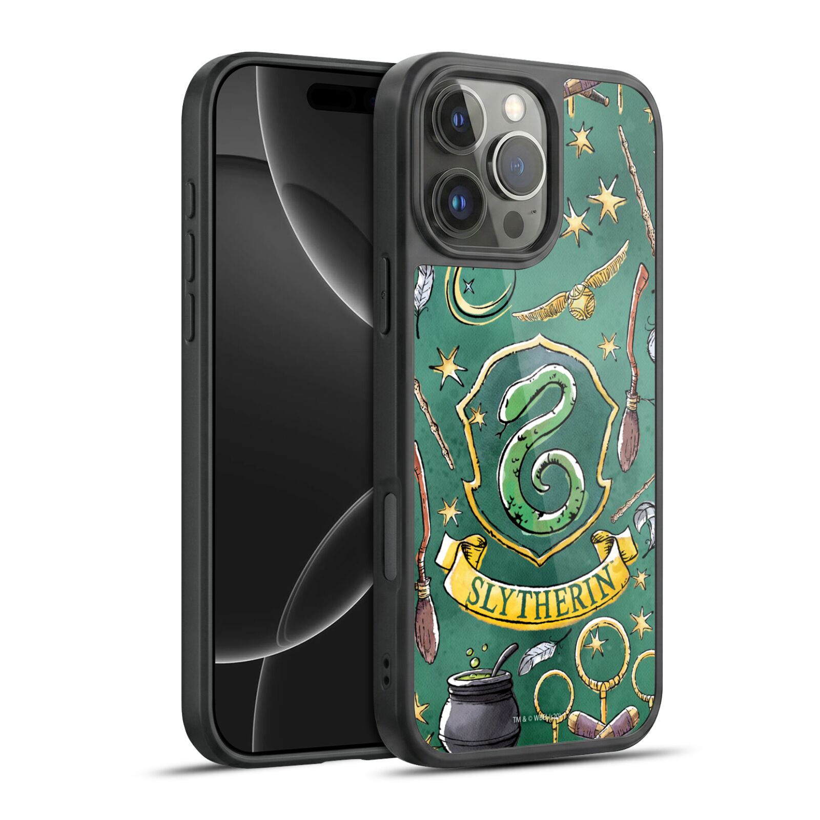Slytherin Pattern Hard MagSafe Case for iPhone 16 Pro Max