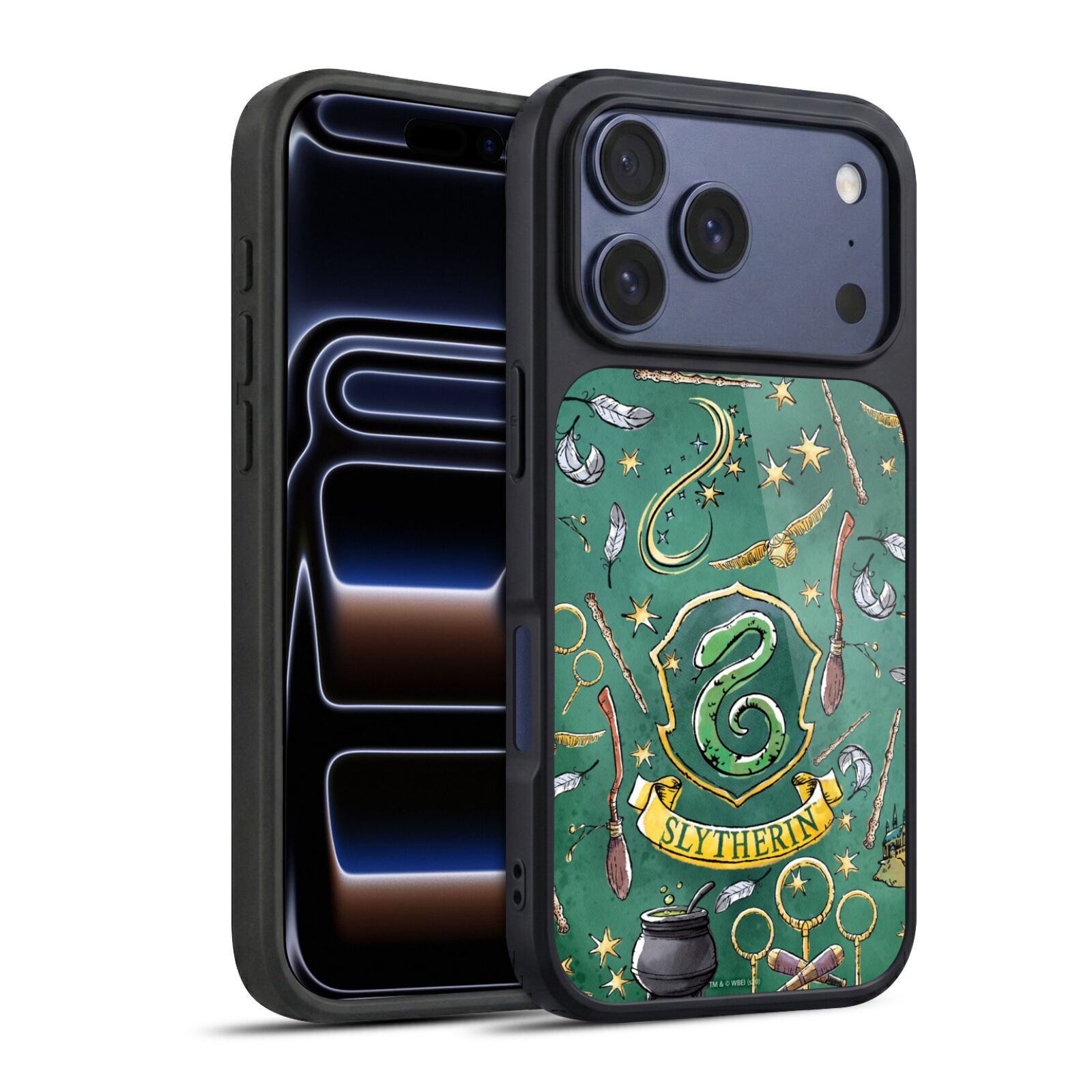 Slytherin Pattern Hard MagSafe Case for iPhone 17 Pro