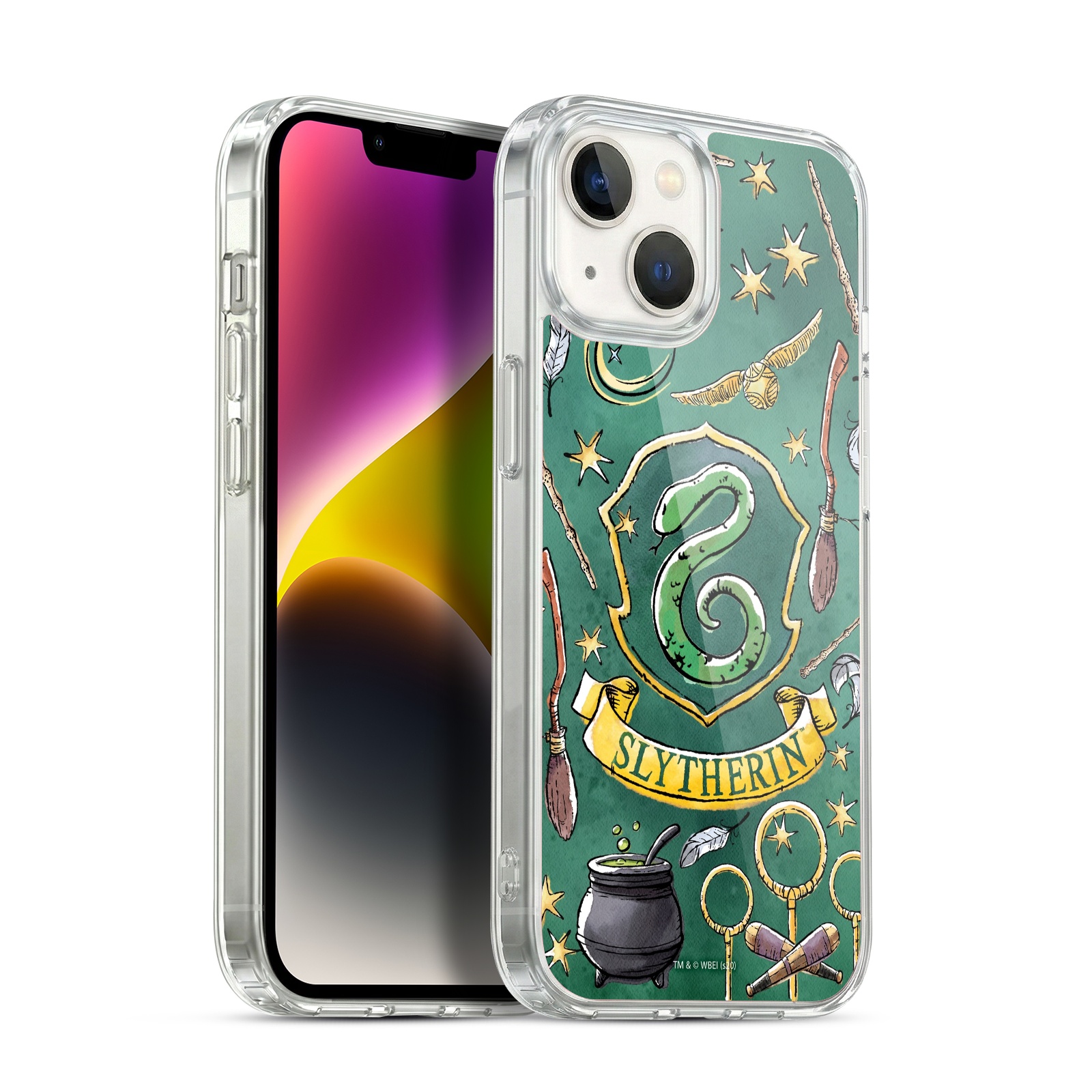 Slytherin Pattern Hybrid MagSafe Case for iPhone 14