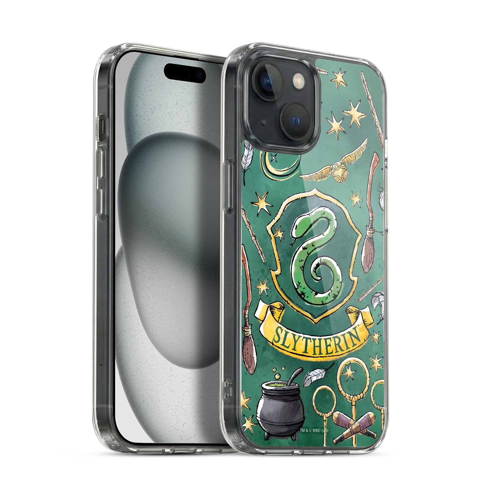 Slytherin Pattern Hybrid MagSafe Case for iPhone 15