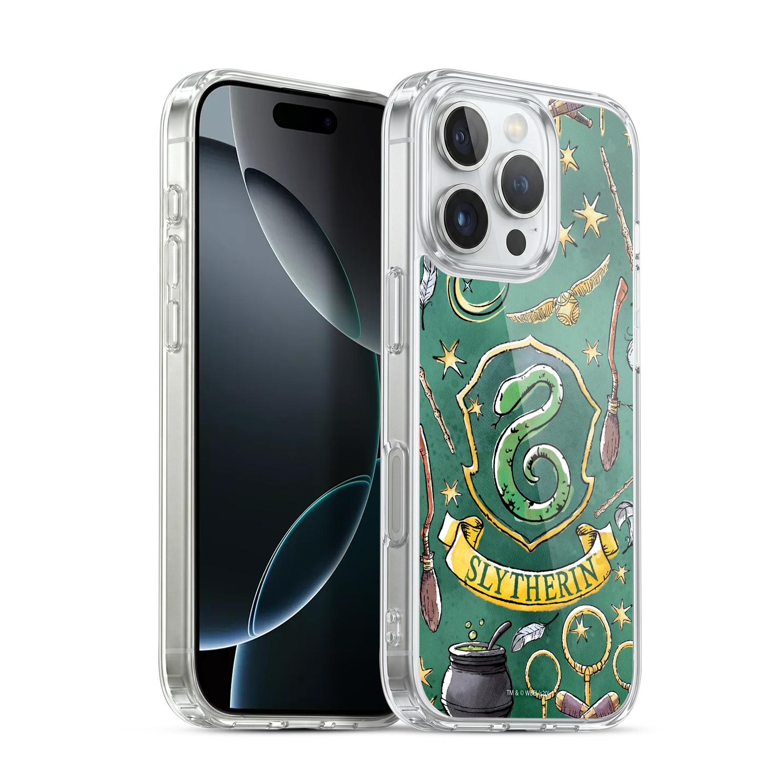 Slytherin Pattern Hybrid MagSafe Case for iPhone 16 Pro