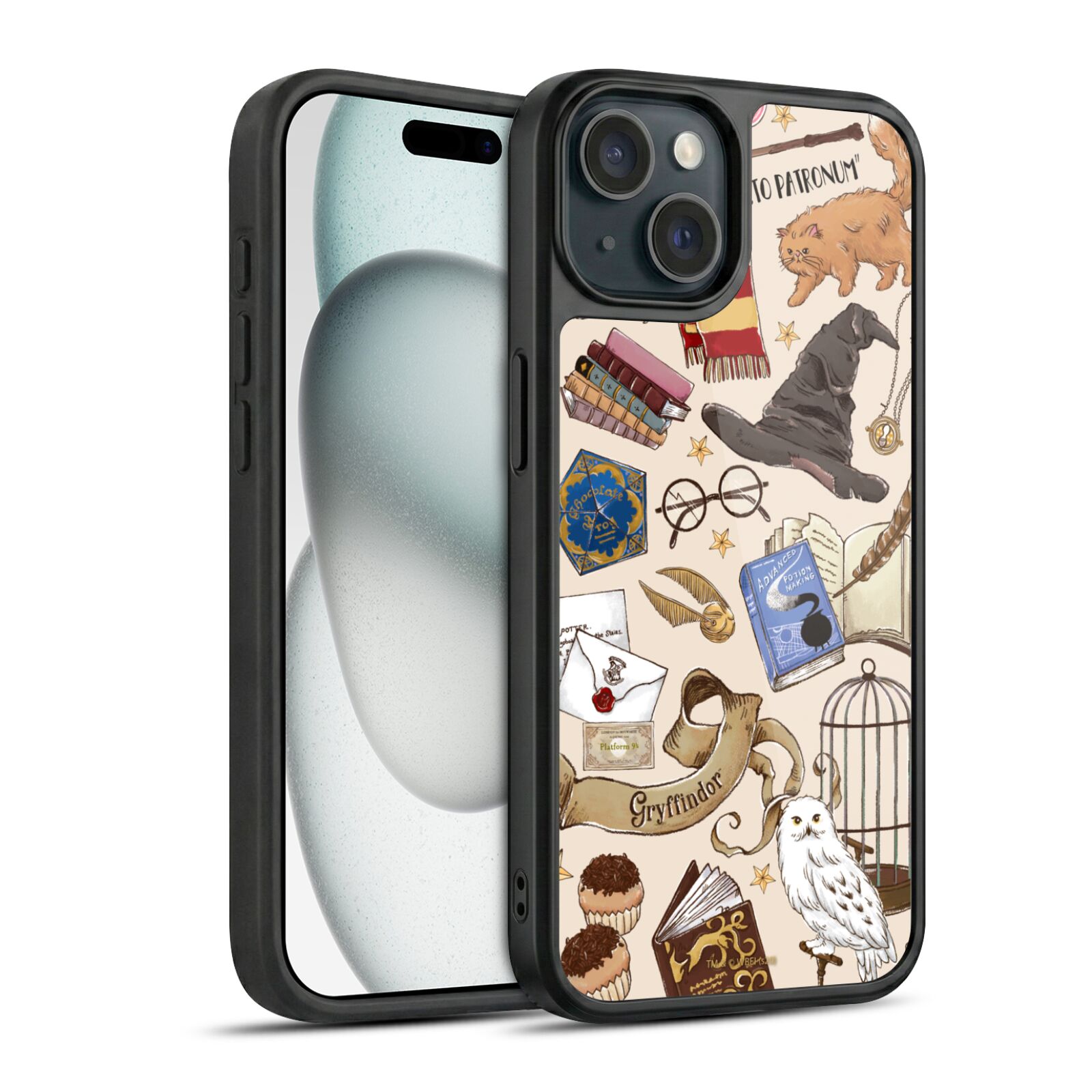 Hogwarts Pattern Hard MagSafe Case for iPhone 15