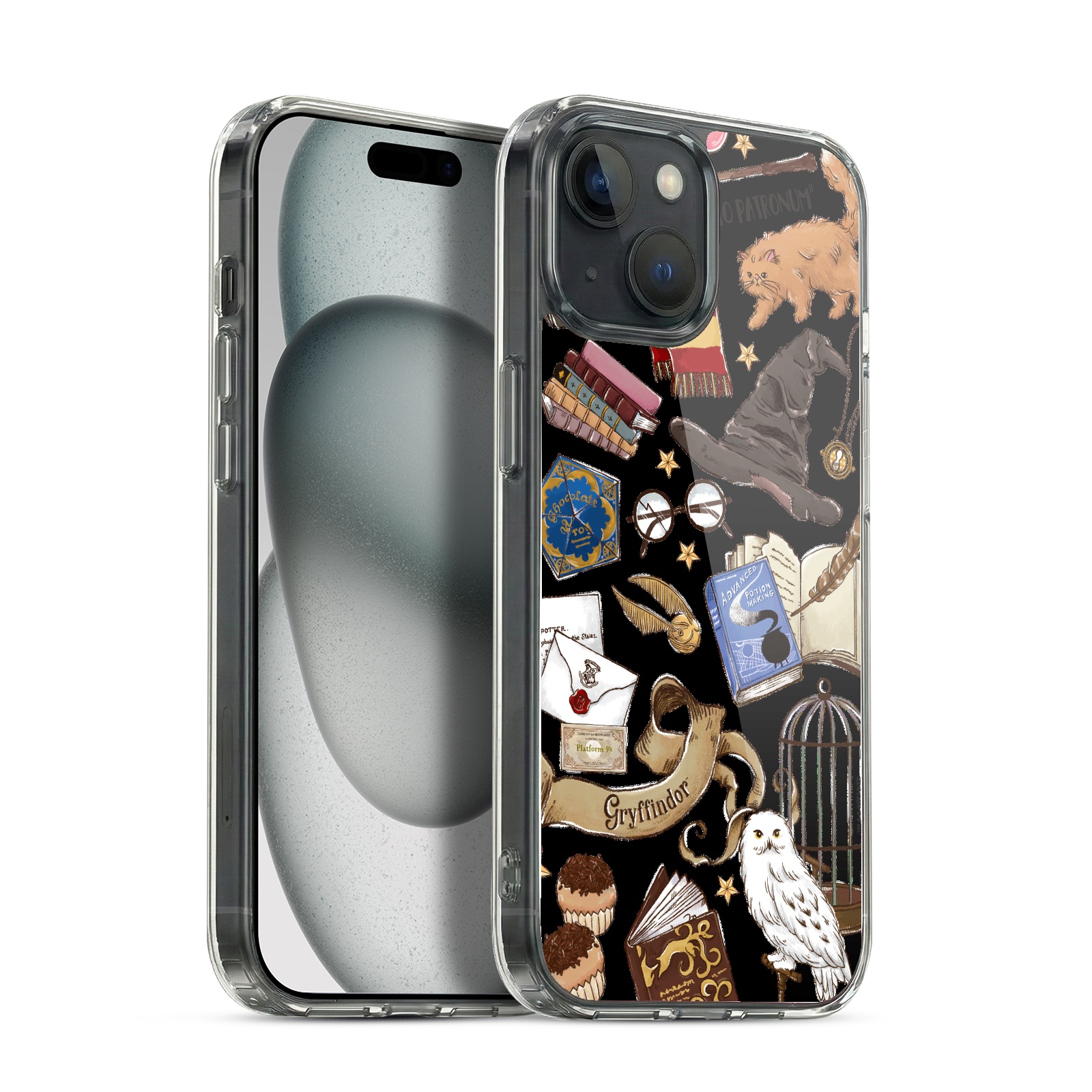 Hogwarts Pattern 2 Hybrid MagSafe Case for iPhone 15