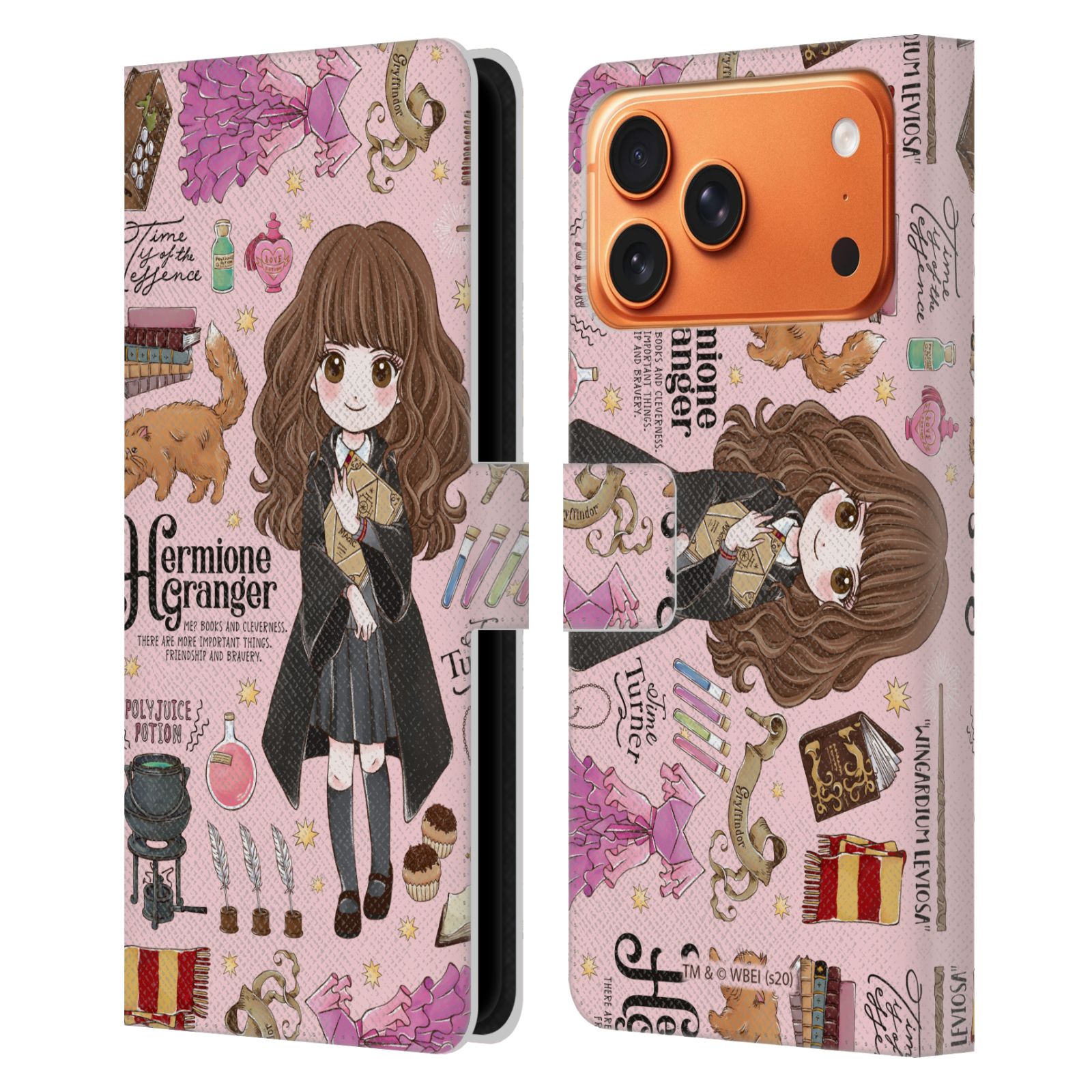 Hermione Pattern Leather Wallet Case for iPhone 17 Pro Max
