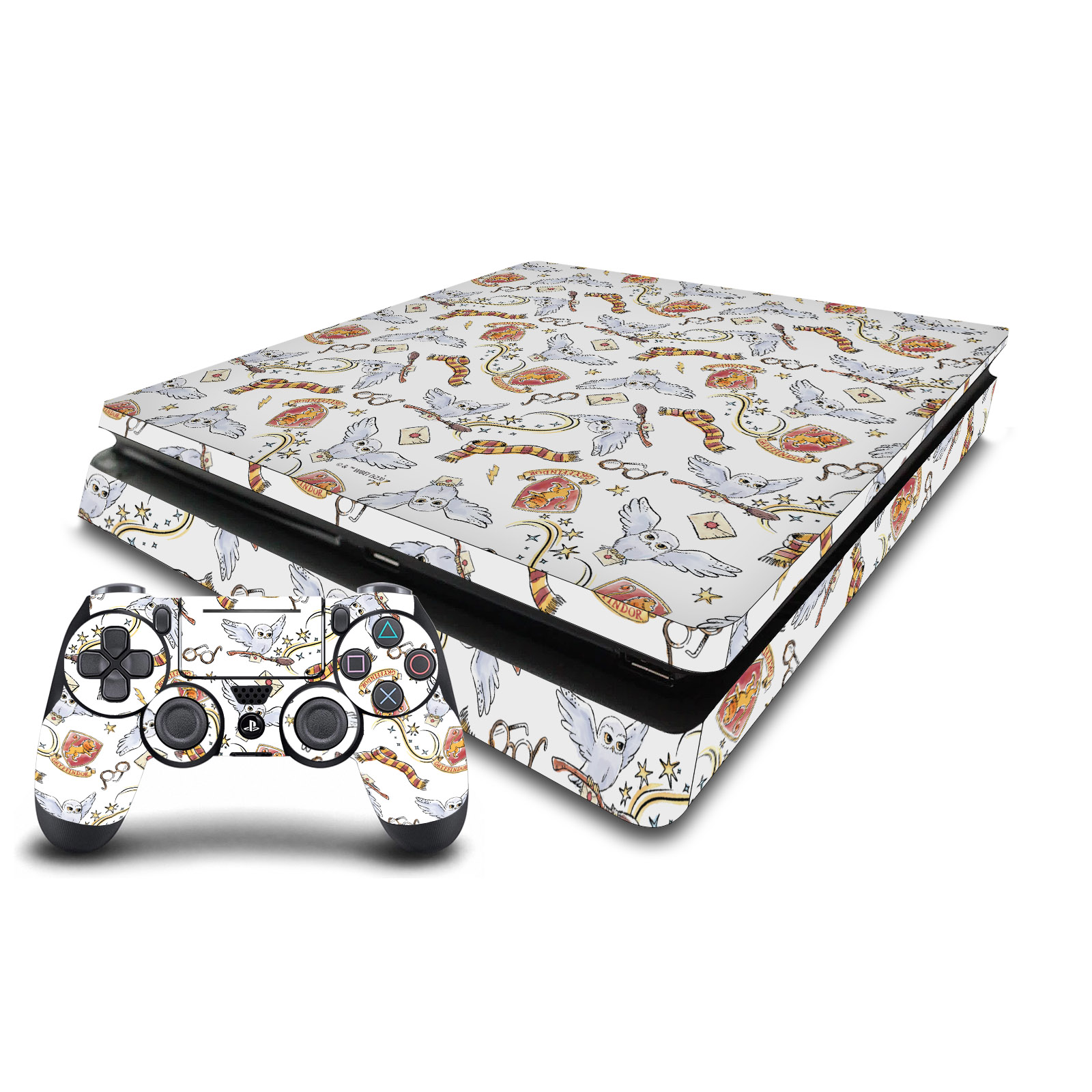 OFFIZIELLE HARRY POTTER GRAFIKEN VINYL SKIN FOR PS4 SLIM CONSOLE & DUALSHOCK 4 - Picture 12 of 19