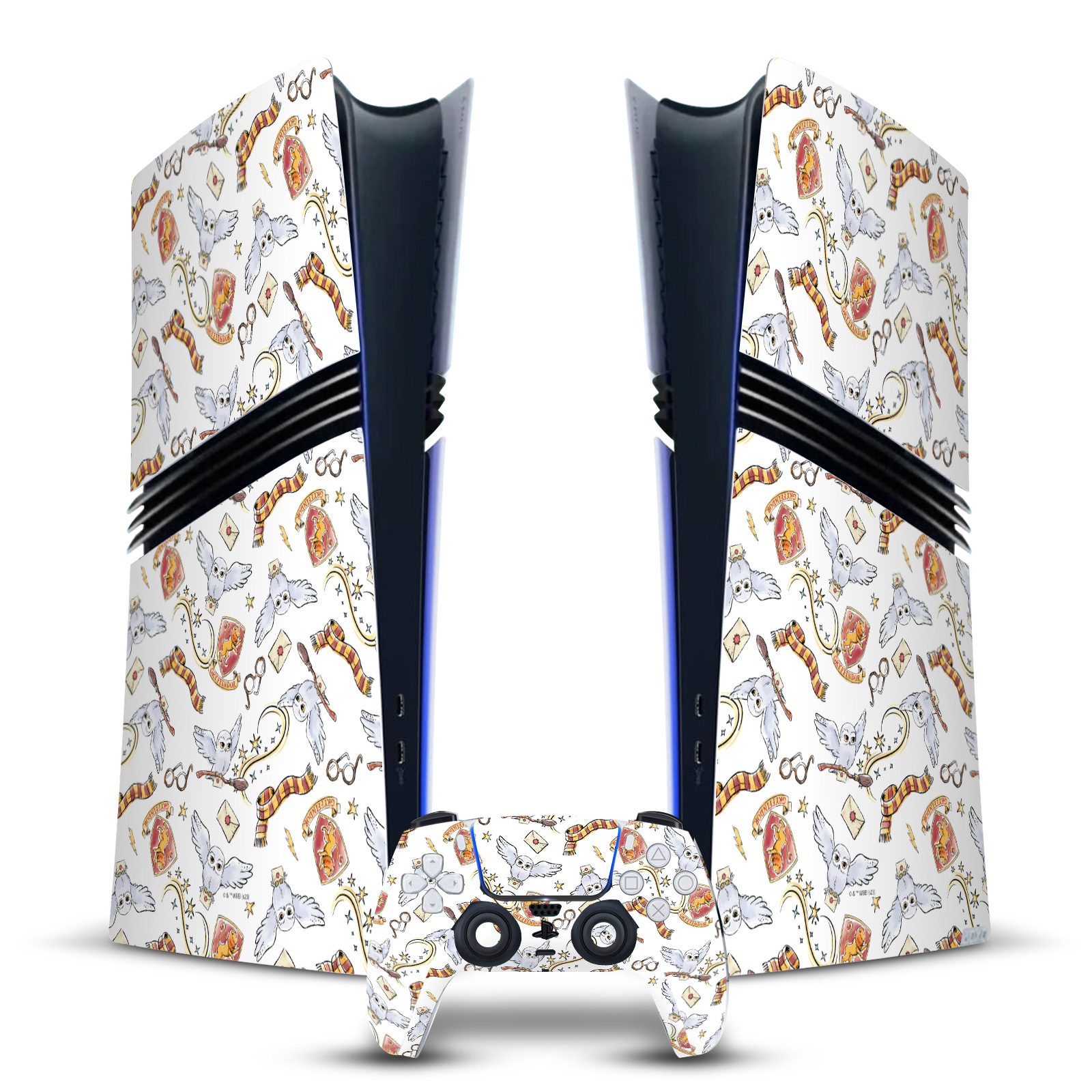 Hedwig Owl Pattern Gaming Skin for PS5 Pro Digital Console + Controller