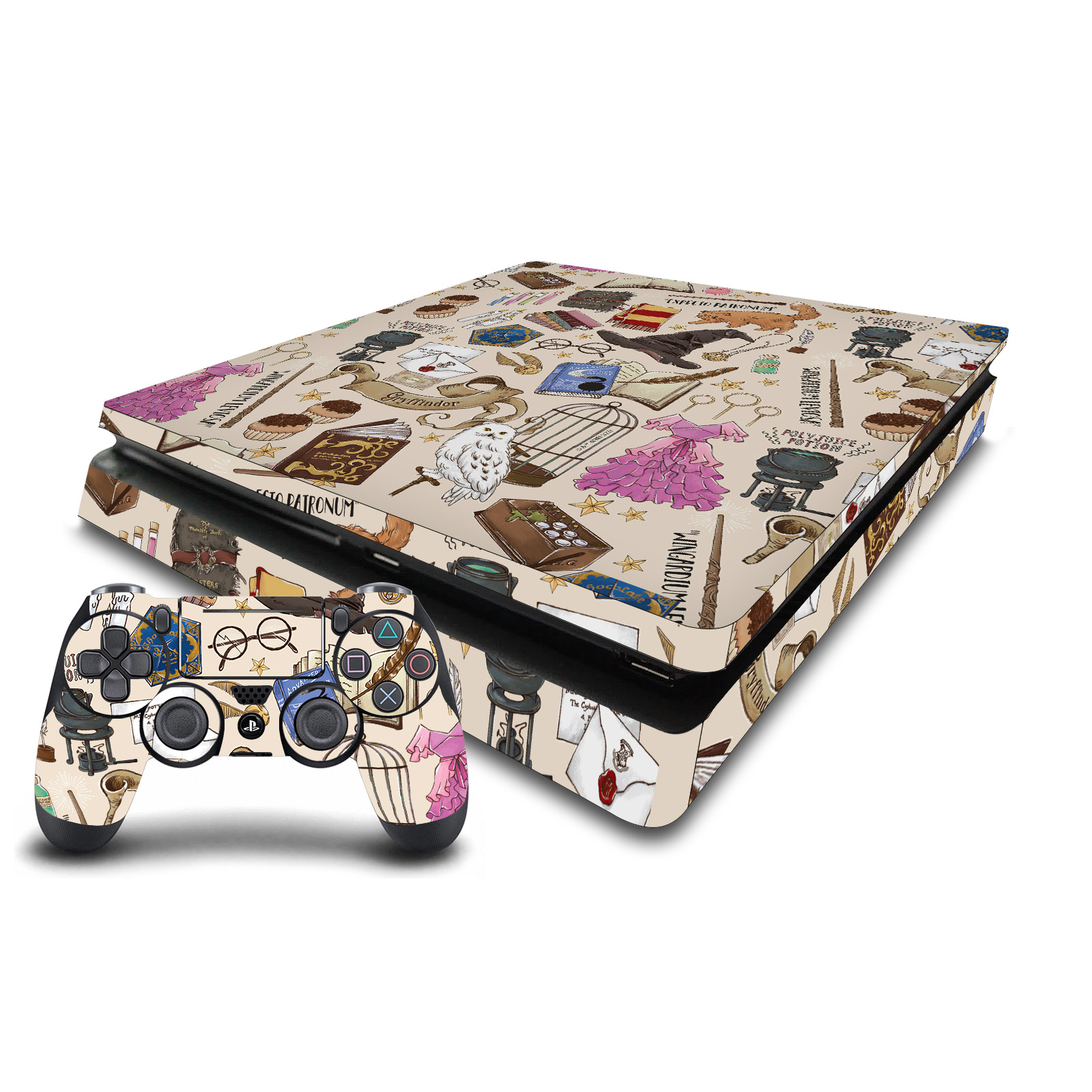 OFFIZIELLE HARRY POTTER GRAFIKEN VINYL SKIN FOR PS4 SLIM CONSOLE & DUALSHOCK 4 - Picture 14 of 19