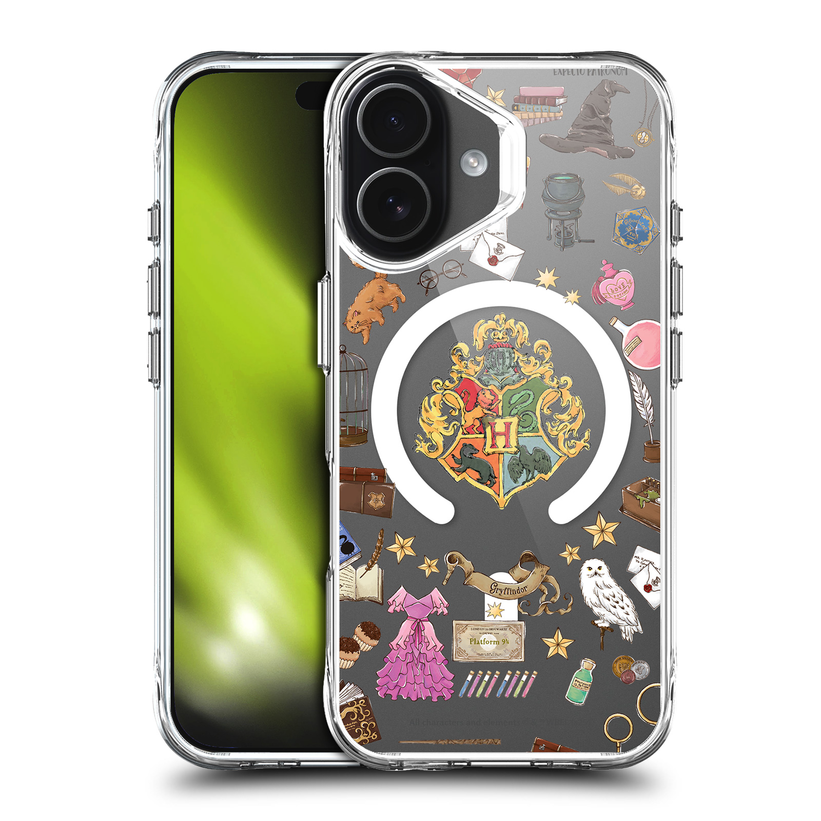 Hogwarts Pattern Clear MagSafe Case for iPhone 17