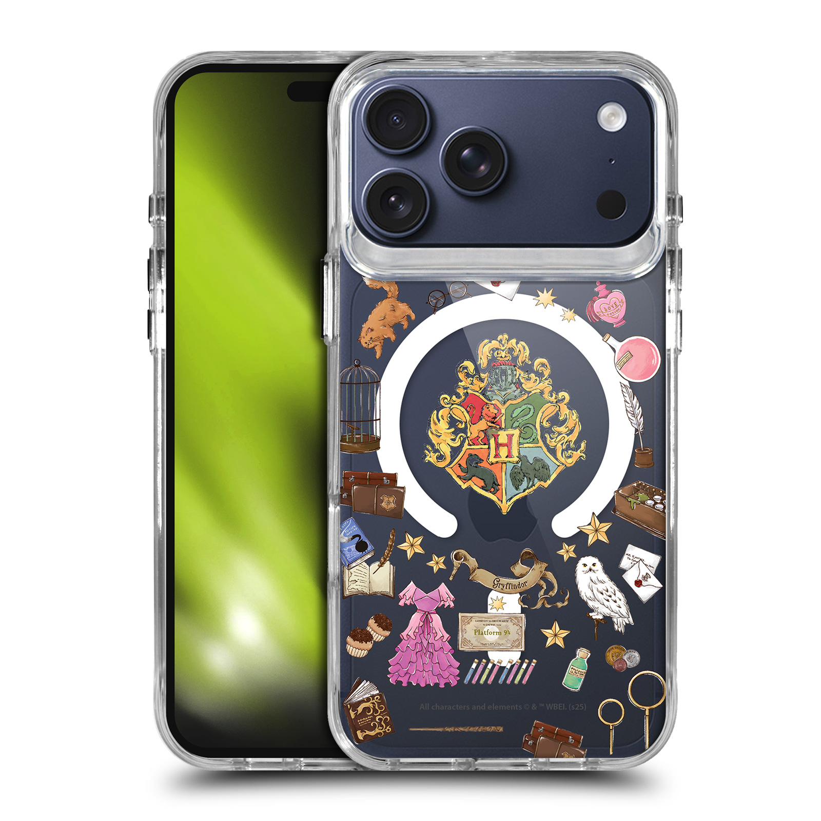 Hogwarts Pattern Clear MagSafe Case for iPhone 17 Pro Max
