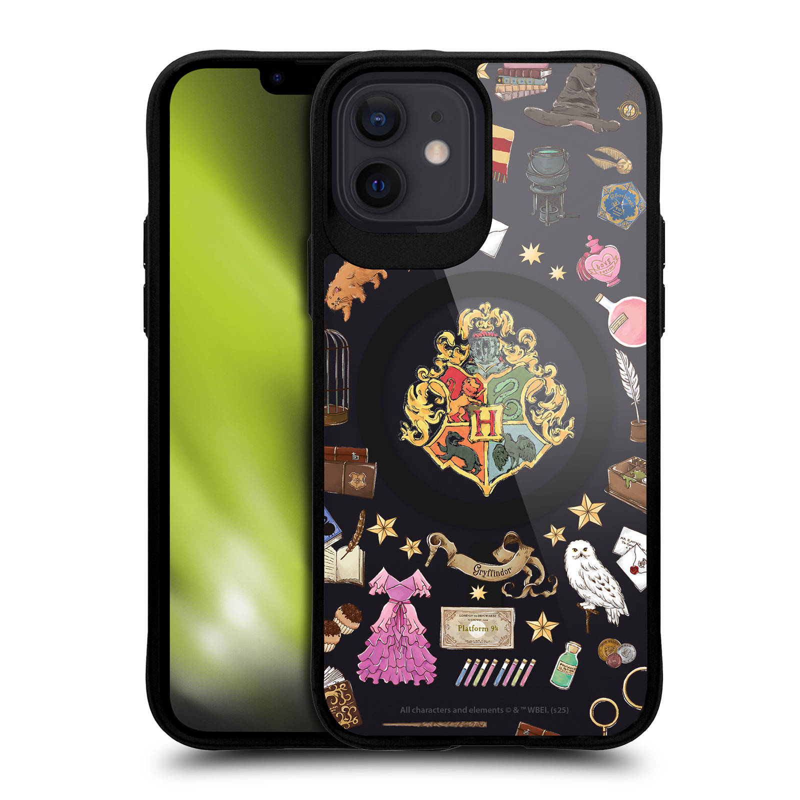Hogwarts Pattern Black MagSafe Case for iPhone 12 / 12 Pro