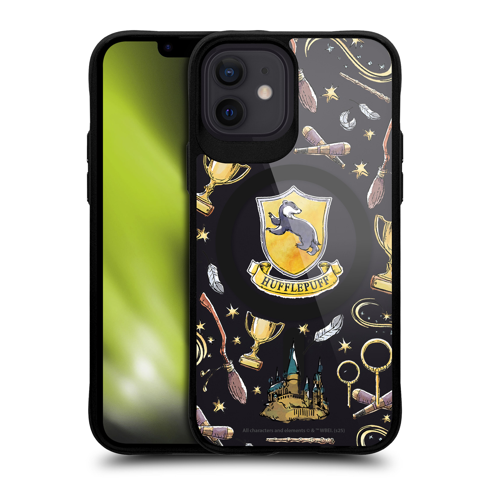 Hufflepuff Pattern Black MagSafe Case for iPhone 12 / 12 Pro