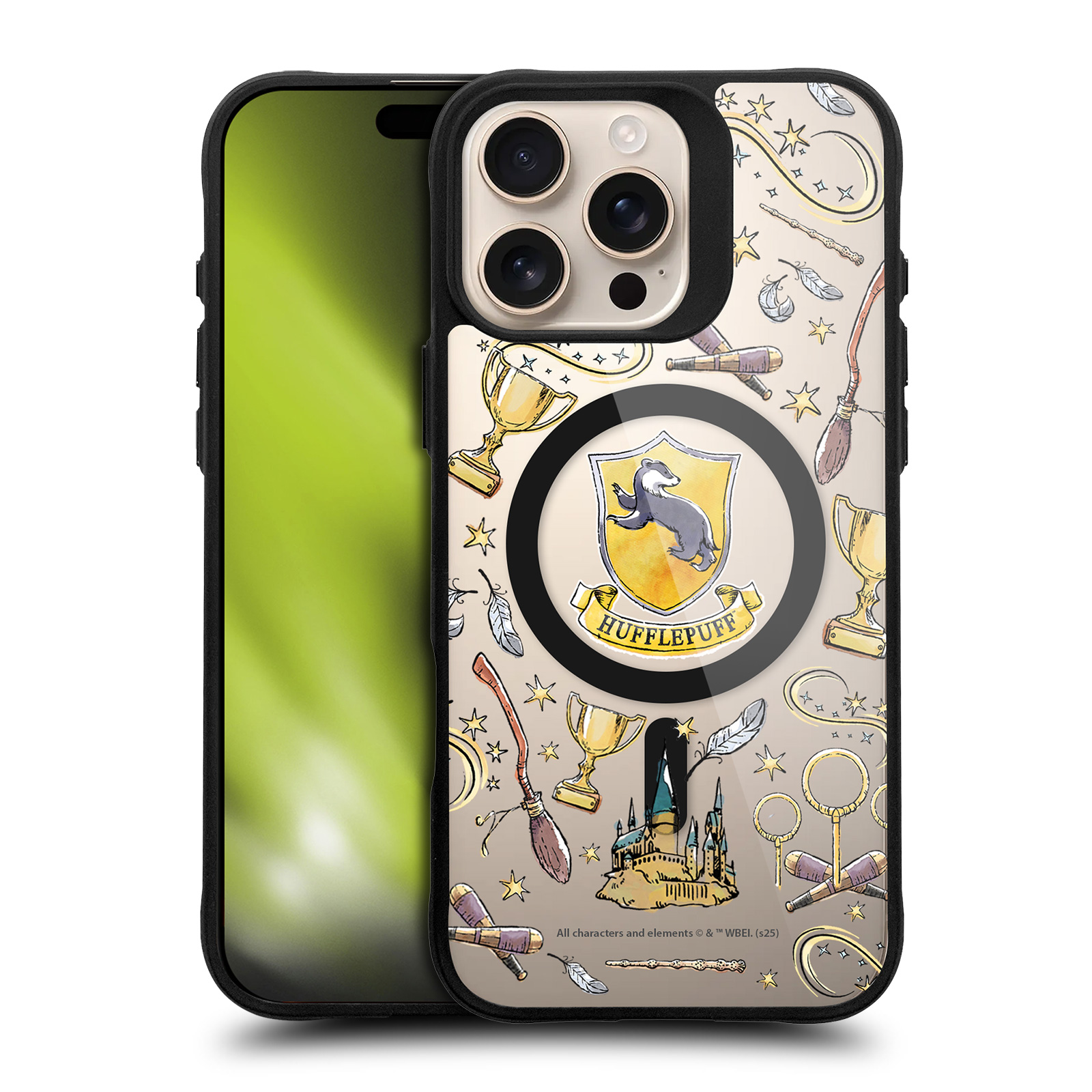 Hufflepuff Pattern Black MagSafe Case for iPhone 16 Pro Max