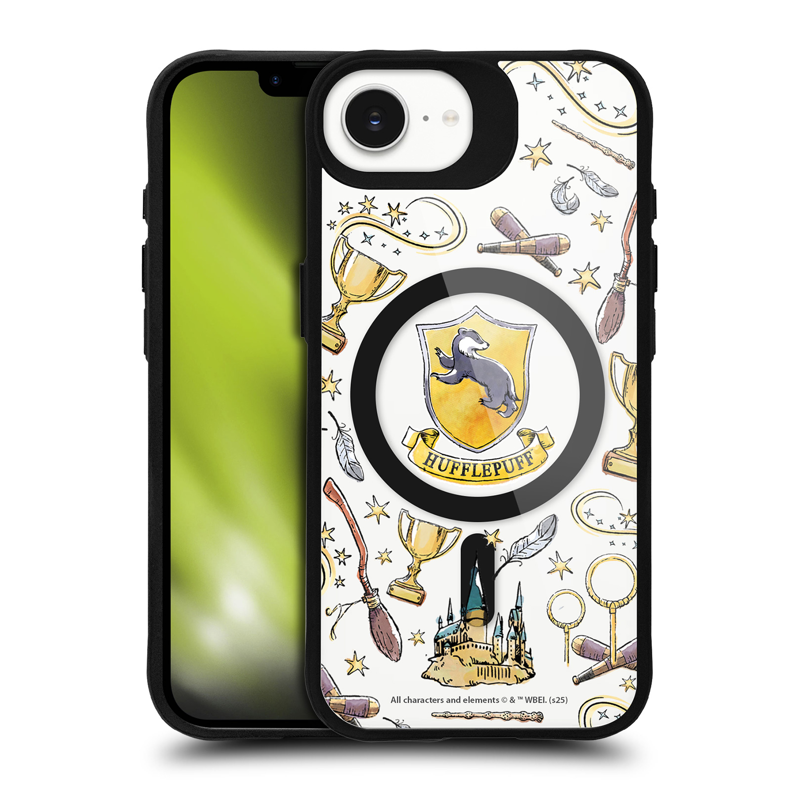 Hufflepuff Pattern Black MagSafe Case for iPhone SE (4th gen)