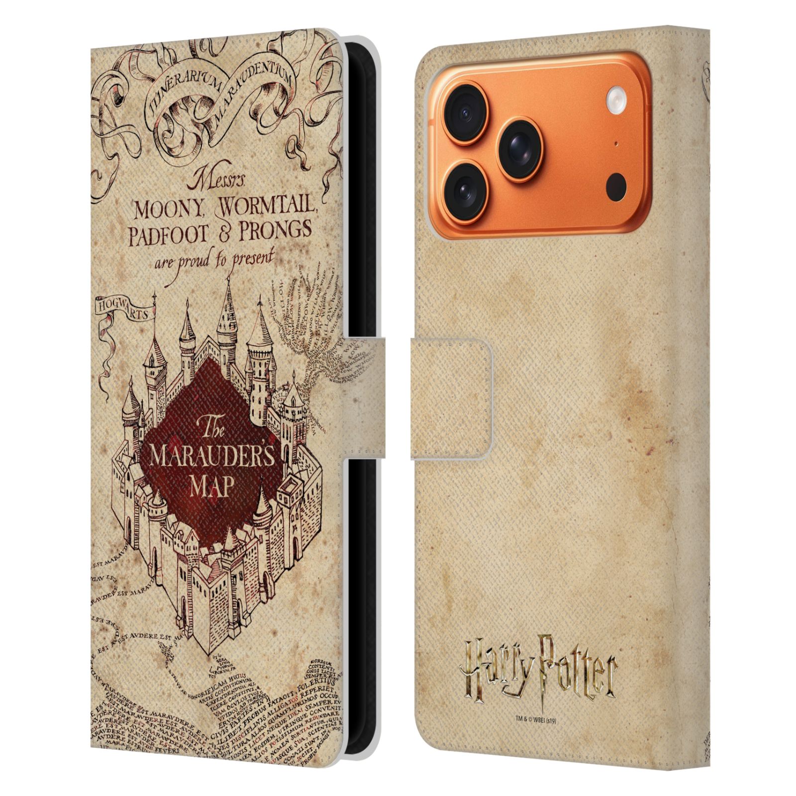 The Marauder's Map Leather Wallet Case for iPhone 17 Pro Max