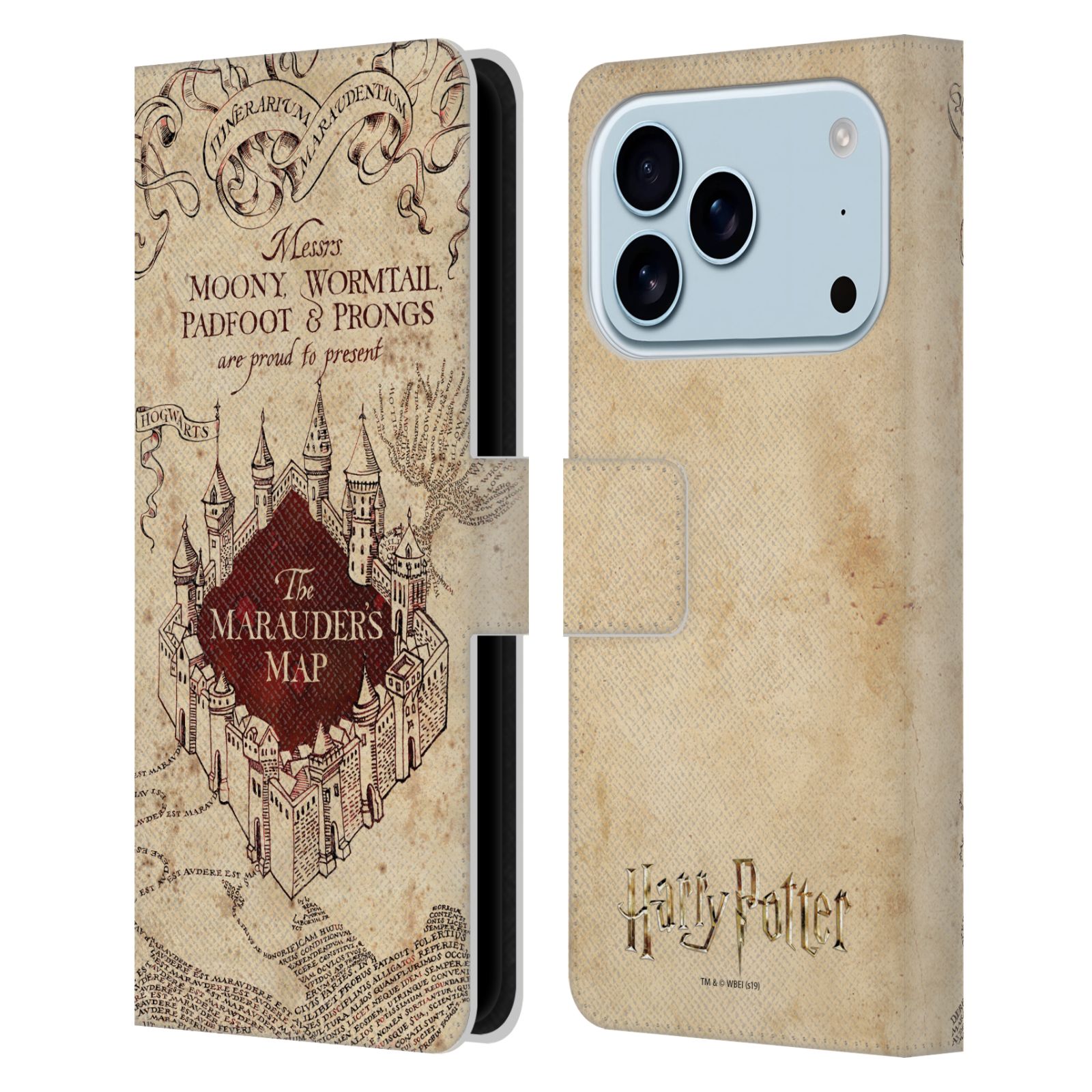 The Marauder's Map Leather Wallet Case for iPhone 17 Pro