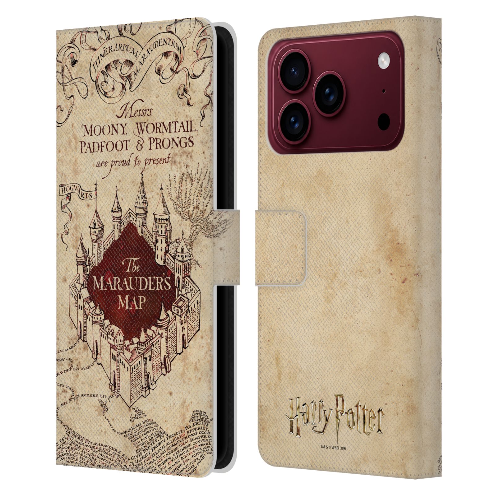The Marauder's Map Leather Wallet Case for iPhone 18 Pro Max
