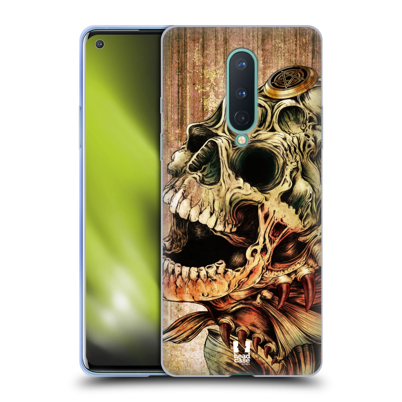 FUNDA HEAD CASE DESIGNS CON DIBUJO DE CALAVERAS HIDRÁULICAS DE GEL SUAVE PARA TELÉFONOS GOOGLE ONEPLUS - Imagen 9 de 10