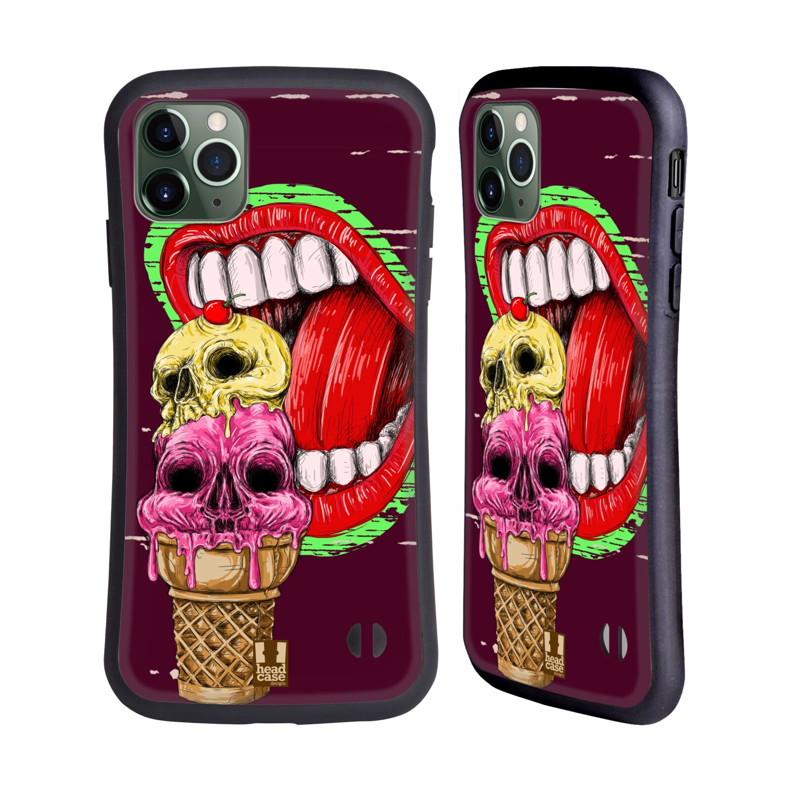 HEAD CASE DESIGNS ICE CREAM SKULL HYBRID CASE FOR APPLE iPHONES PHONES