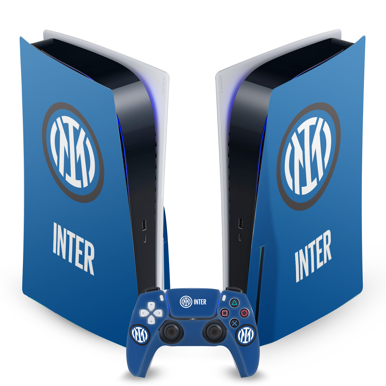 OFFICIAL INTER MILAN BADGE VINYL SKIN DECAL FOR SONY PS5 DISC EDITION BUNDLE