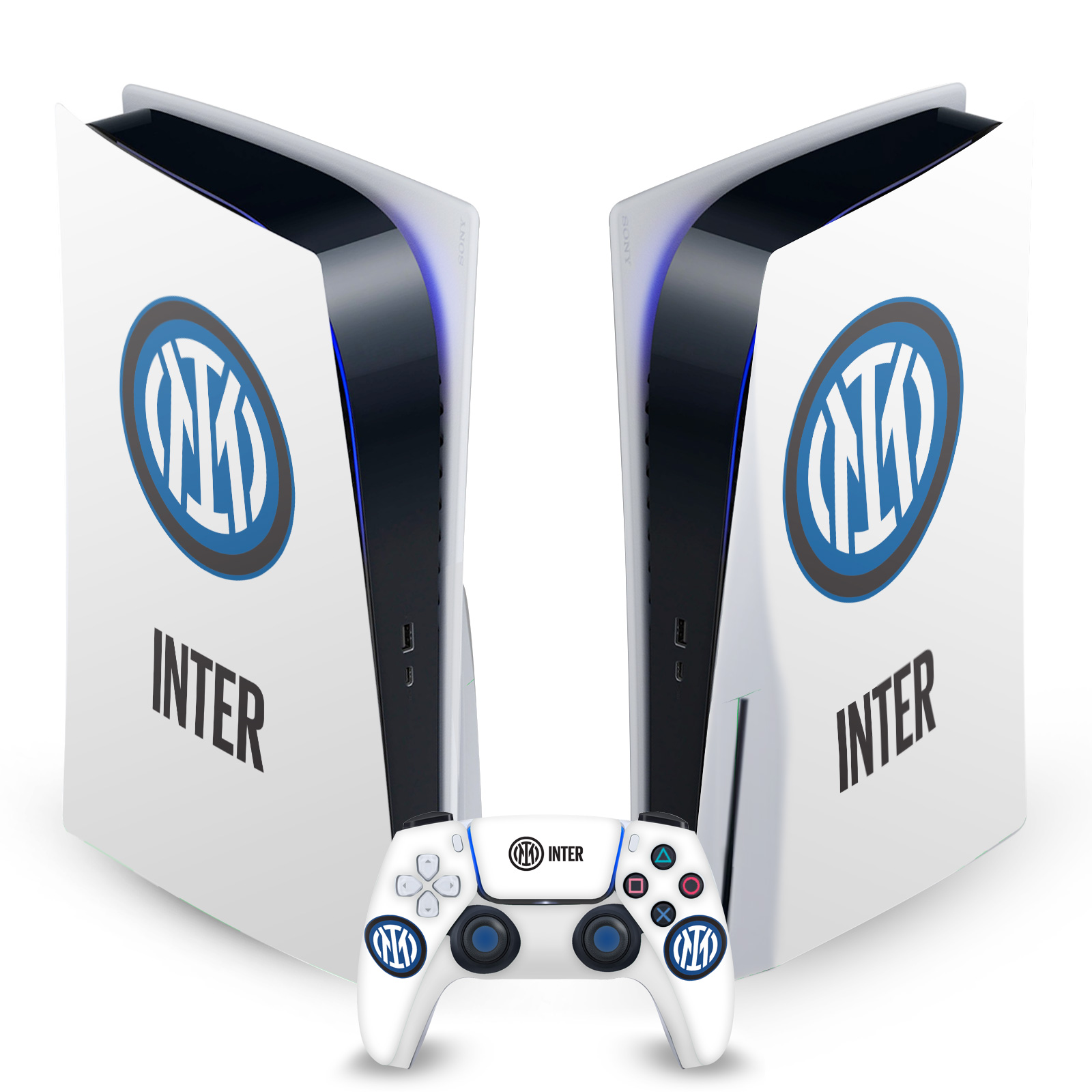 OFFICIAL INTER MILAN BADGE VINYL SKIN DECAL FOR SONY PS5 DISC EDITION BUNDLE