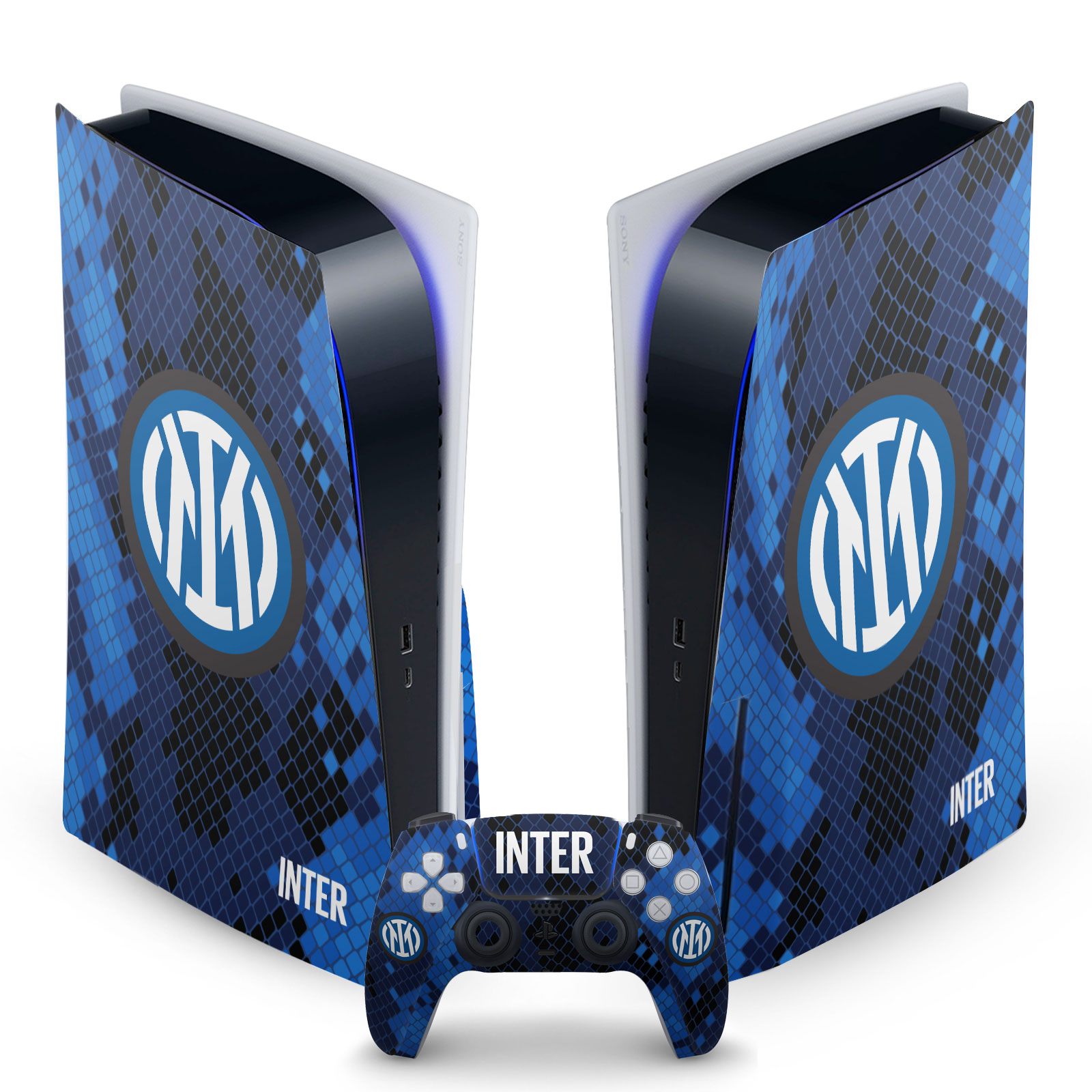 INTER MILAN 2021/22 CREST KIT VINYL SKIN DECAL FOR SONY PS5 DISC EDITION BUNDLE