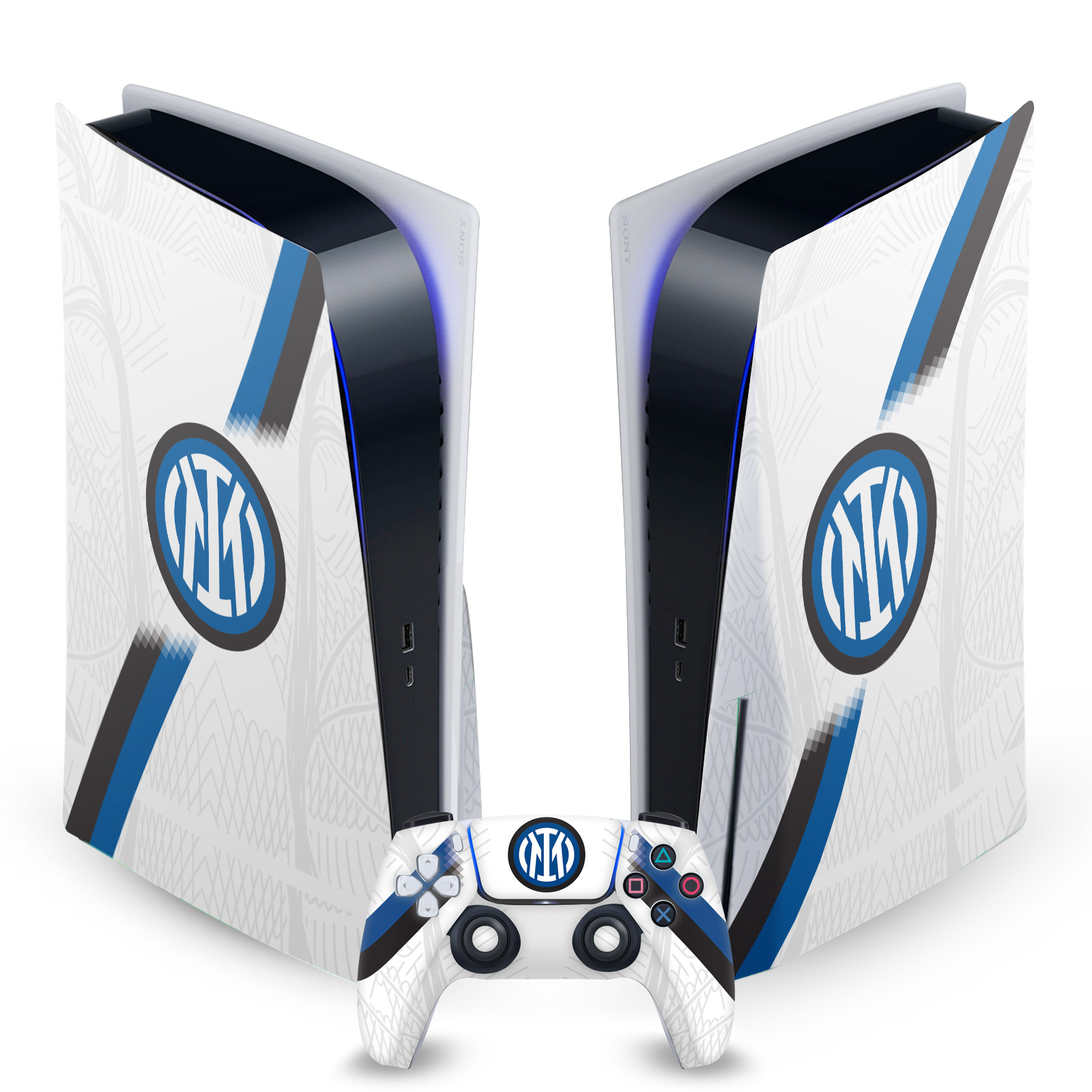 INTER MILAN 2023/24 CREST KIT VINYL SKIN DECAL FOR SONY PS5 DISC EDITION BUNDLE