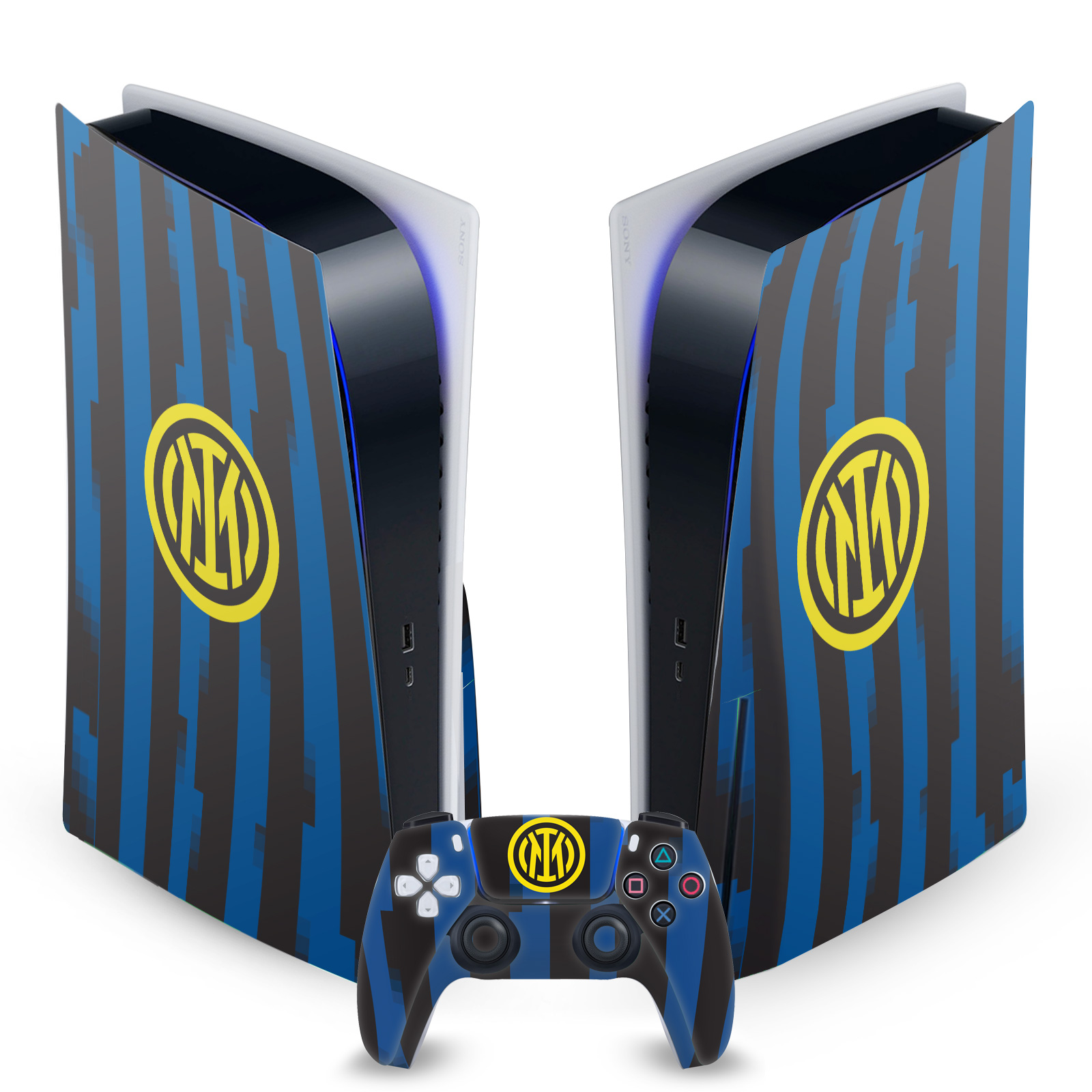 INTER MILAN 2023/24 CREST KIT VINYL SKIN DECAL FOR SONY PS5 DISC EDITION BUNDLE