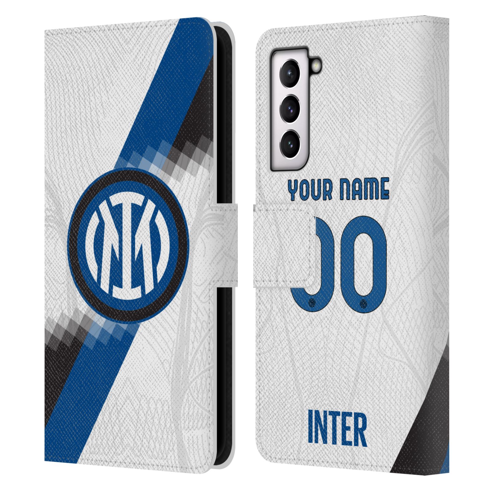PERSONALISED INTER MILAN 2023/24 KIT LEATHER BOOK CASE FOR SAMSUNG PHONES 4 - Picture 7 of 9