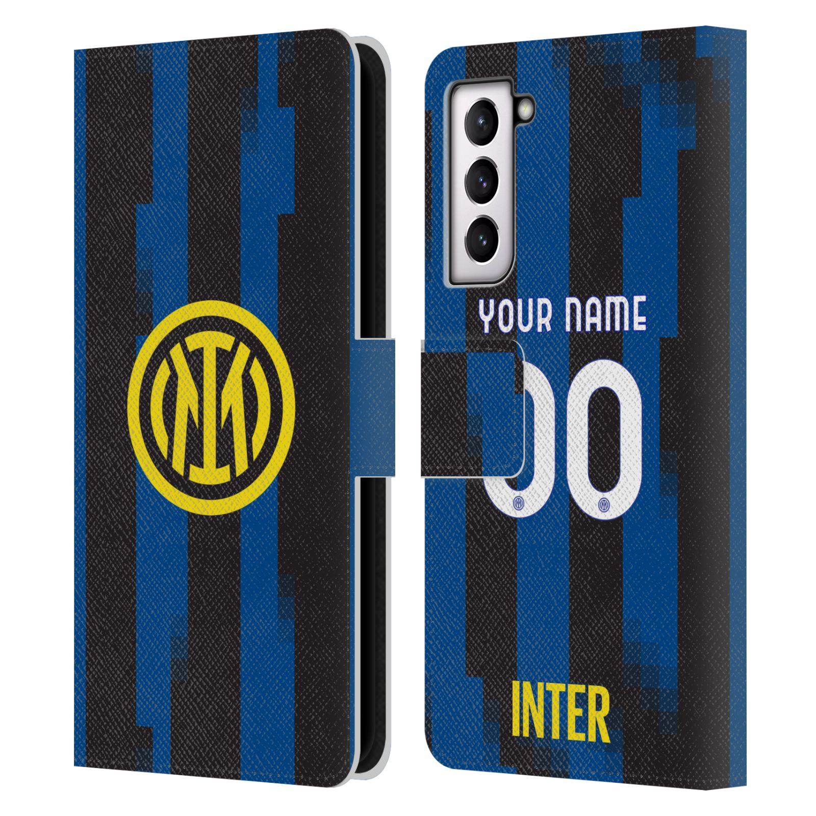 PERSONALISED INTER MILAN 2023/24 KIT LEATHER BOOK CASE FOR SAMSUNG PHONES 4 - Picture 8 of 9