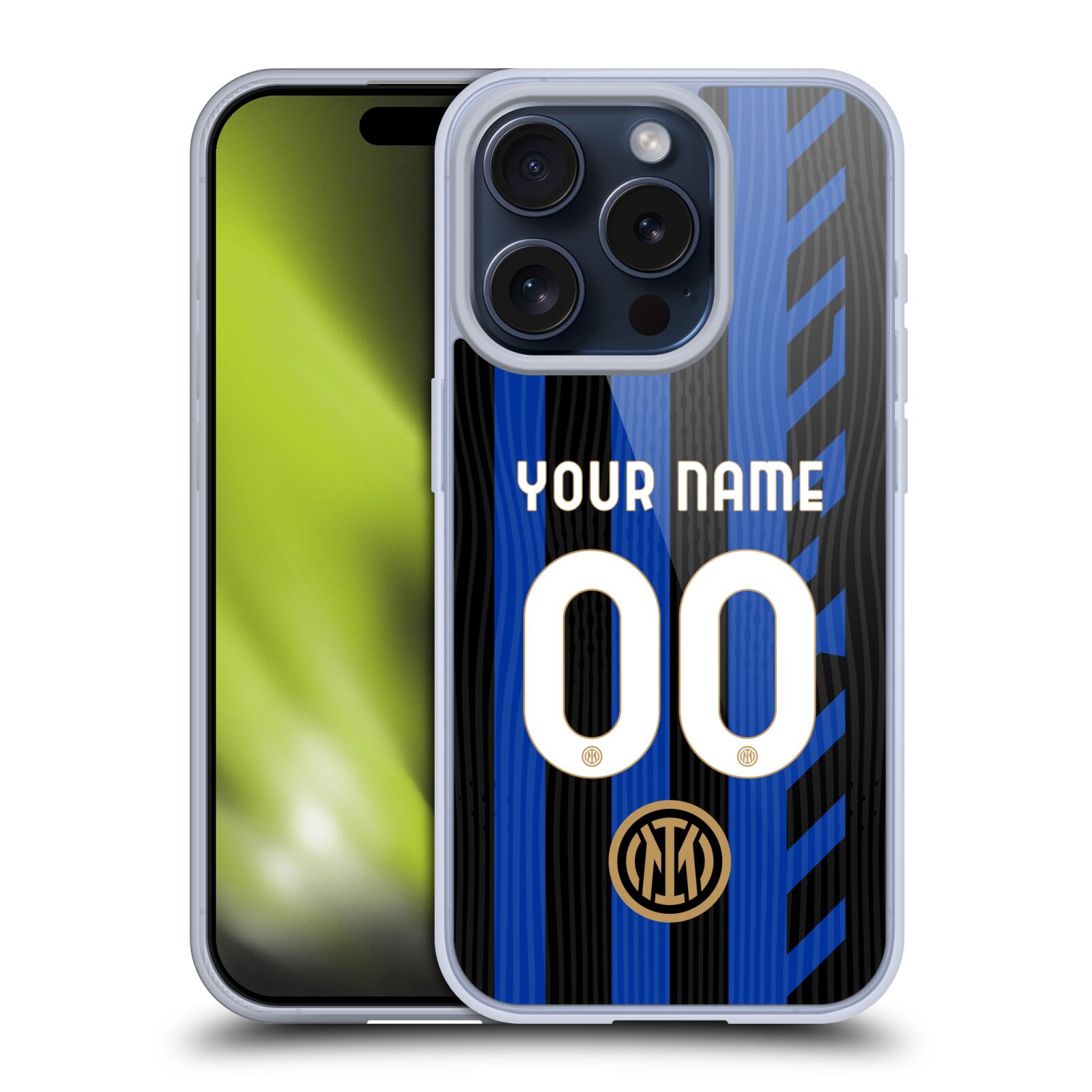 CUSTOM PERSONALIZED INTER MILAN 2024/25 KIT GEL CASE FOR APPLE iPHONE PHONES