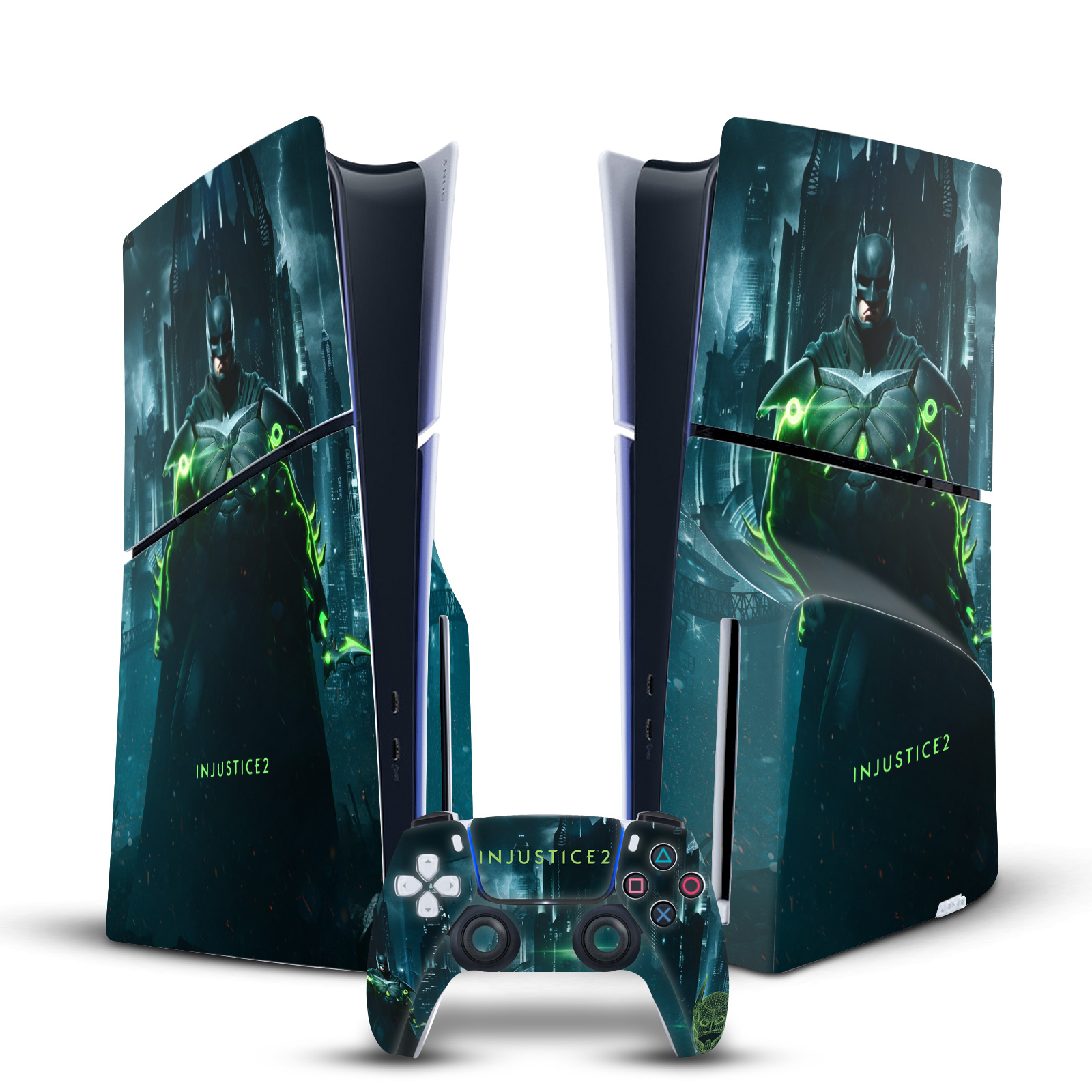 OFFICIAL INJUSTICE 2 CHARACTERS VINYL SKIN FOR SONY PS5 SLIM DISC EDITION BUNDLE