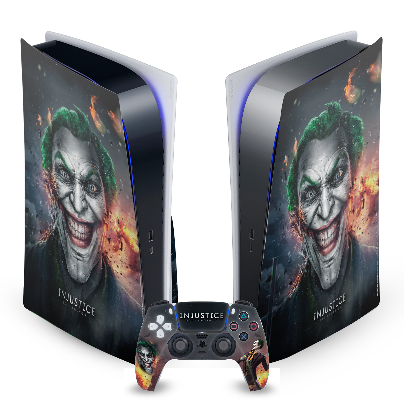 INJUSTICE GODS AMONG US KEY ART VINYL SKIN FOR SONY PS5 DISC EDITION BUNDLE