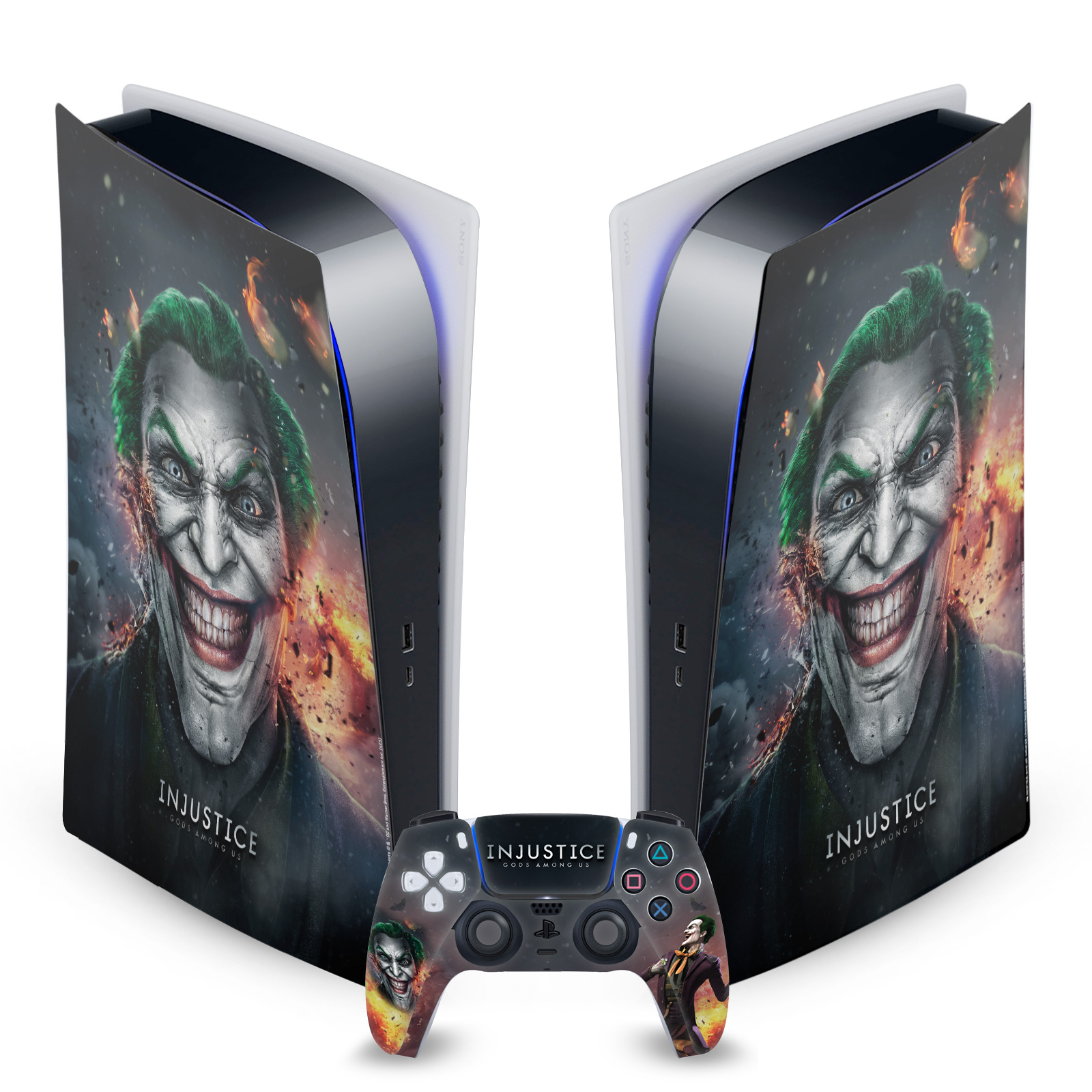 INJUSTICE GODS AMONG US KEY ART VINYL SKIN FOR SONY PS5 DIGITAL EDITION BUNDLE