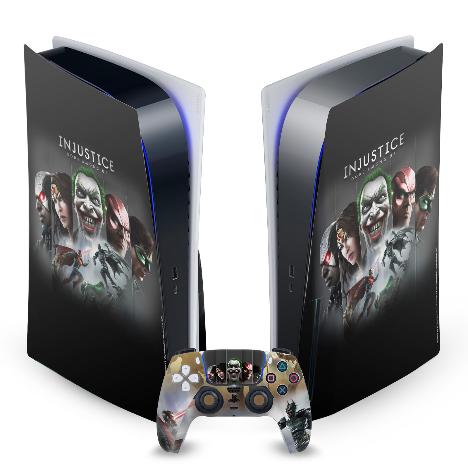 INJUSTICE GODS AMONG US KEY ART VINYL SKIN FOR SONY PS5 DISC EDITION BUNDLE