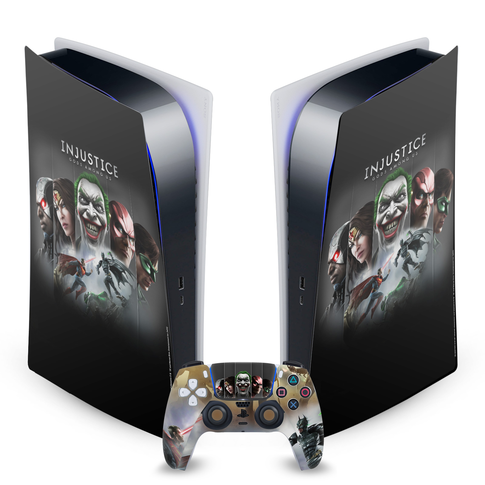 INJUSTICE GODS AMONG US KEY ART VINYL SKIN FOR SONY PS5 DIGITAL EDITION BUNDLE