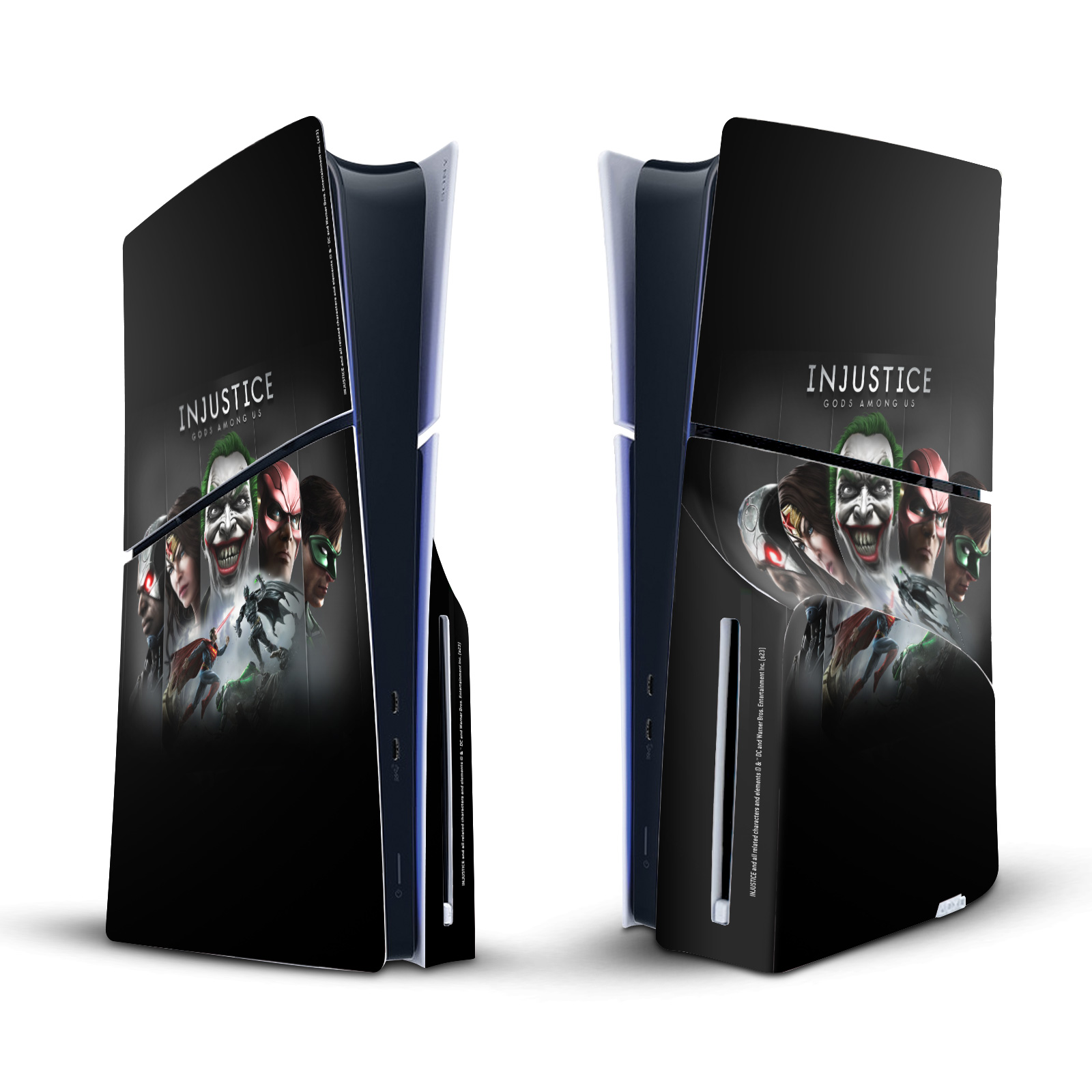 INJUSTICE GODS AMONG US KEY ART VINYL SKIN DECAL FOR SONY PS5 SLIM DISC CONSOLE