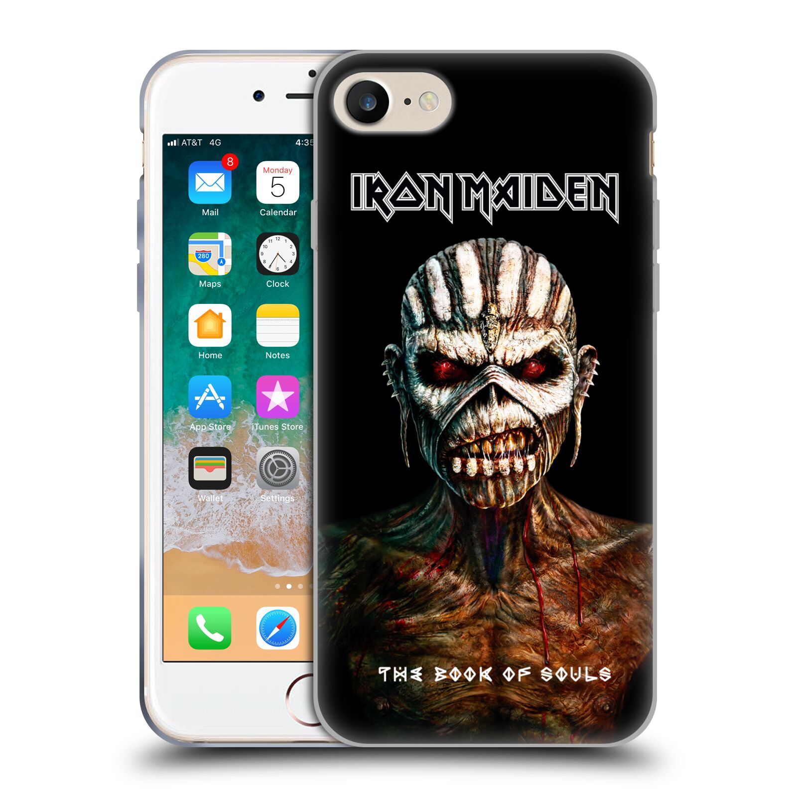 Silikonové pouzdro na mobil Apple iPhone 7 HEAD CASE - Iron Maiden - The Book Of Souls (Silikonový kryt či obal na mobilní telefon s licencovaným motivem Iron Maiden Apple iPhone 7)
