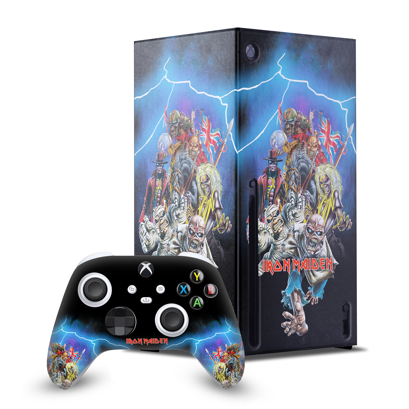 IRON MAIDEN GRAPHIC ART GAME CONSOLE WRAP AND CONTROLLER SKIN FOR XBOX SERIES X