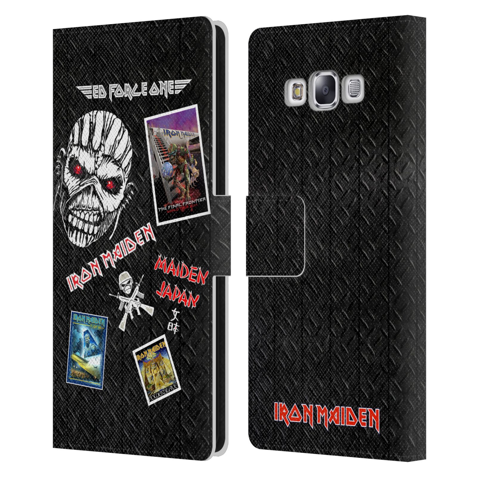 CUSTODIA PORTAFOGLIO LIBRO PELLE GRAFICA IRON MAIDEN UFFICIALE PER TELEFONI SAMSUNG 3 - Foto 7 di 9
