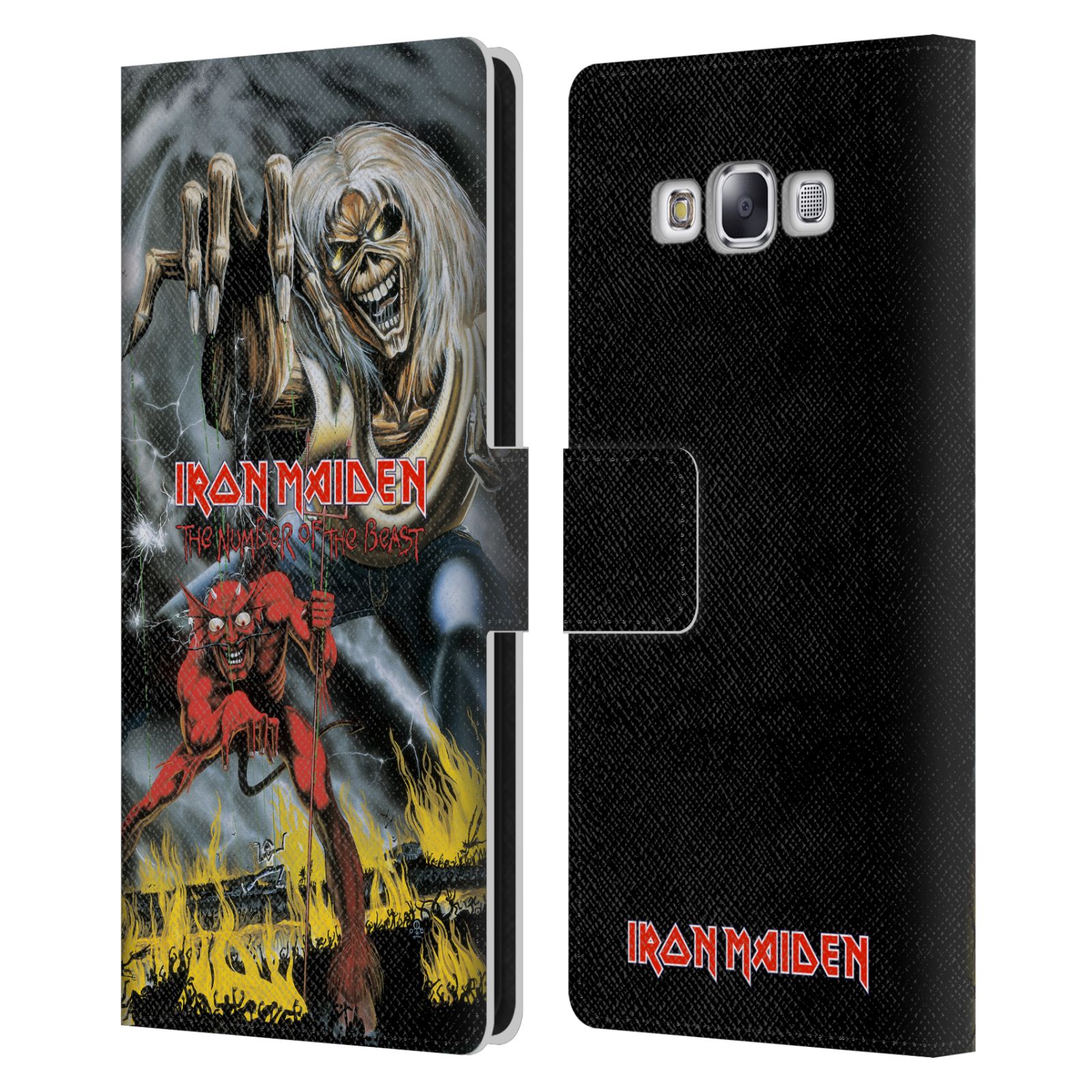 CUSTODIA PORTAFOGLIO LIBRO PELLE GRAFICA IRON MAIDEN UFFICIALE PER TELEFONI SAMSUNG 3 - Foto 9 di 9