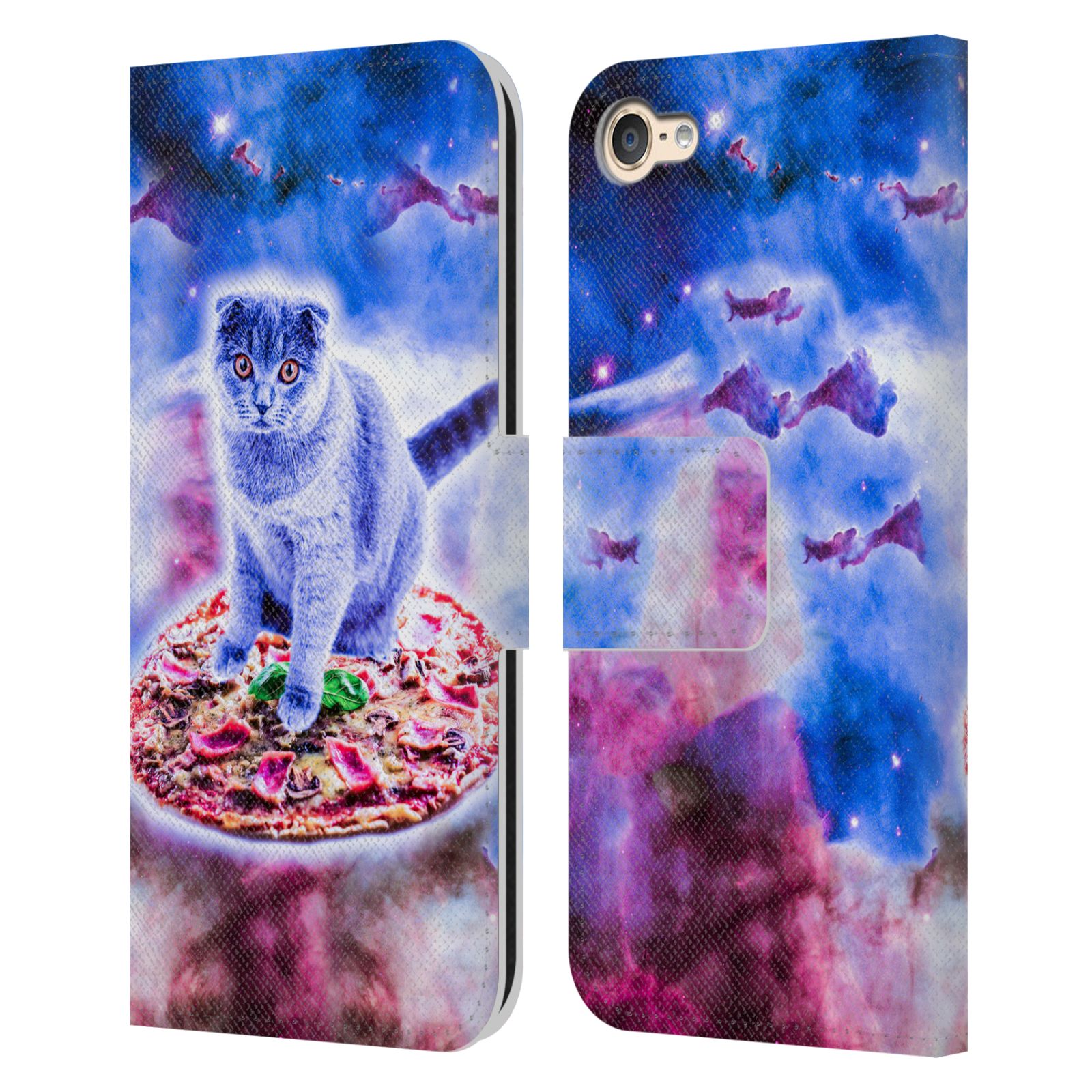 OFFICIAL RANDOM GALAXY SPACE CAT LEATHER BOOK CASE FOR APPLE iPOD TOUCH MP3 - Picture 7 of 21
