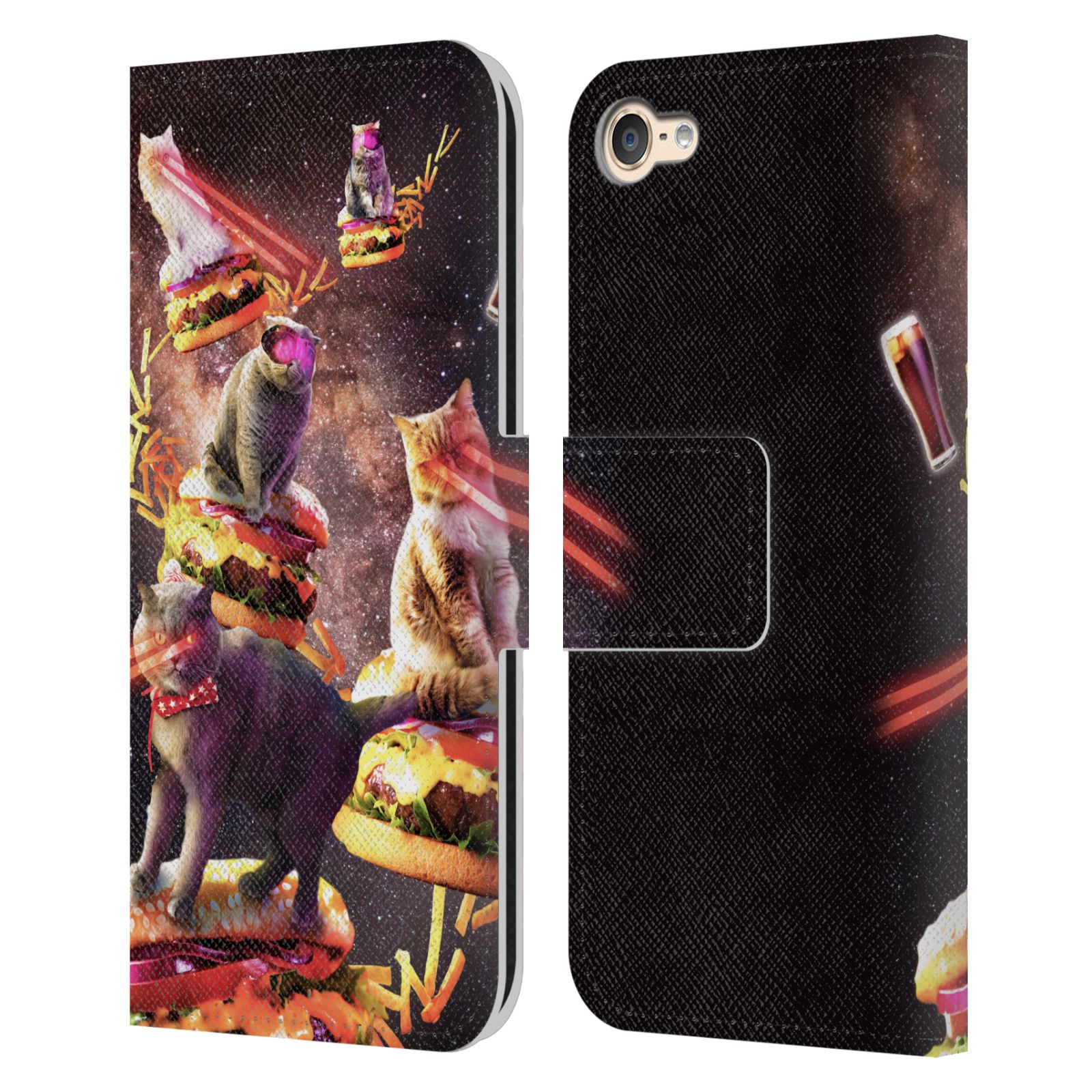 OFFICIAL RANDOM GALAXY SPACE CAT LEATHER BOOK CASE FOR APPLE iPOD TOUCH MP3 - Picture 8 of 21